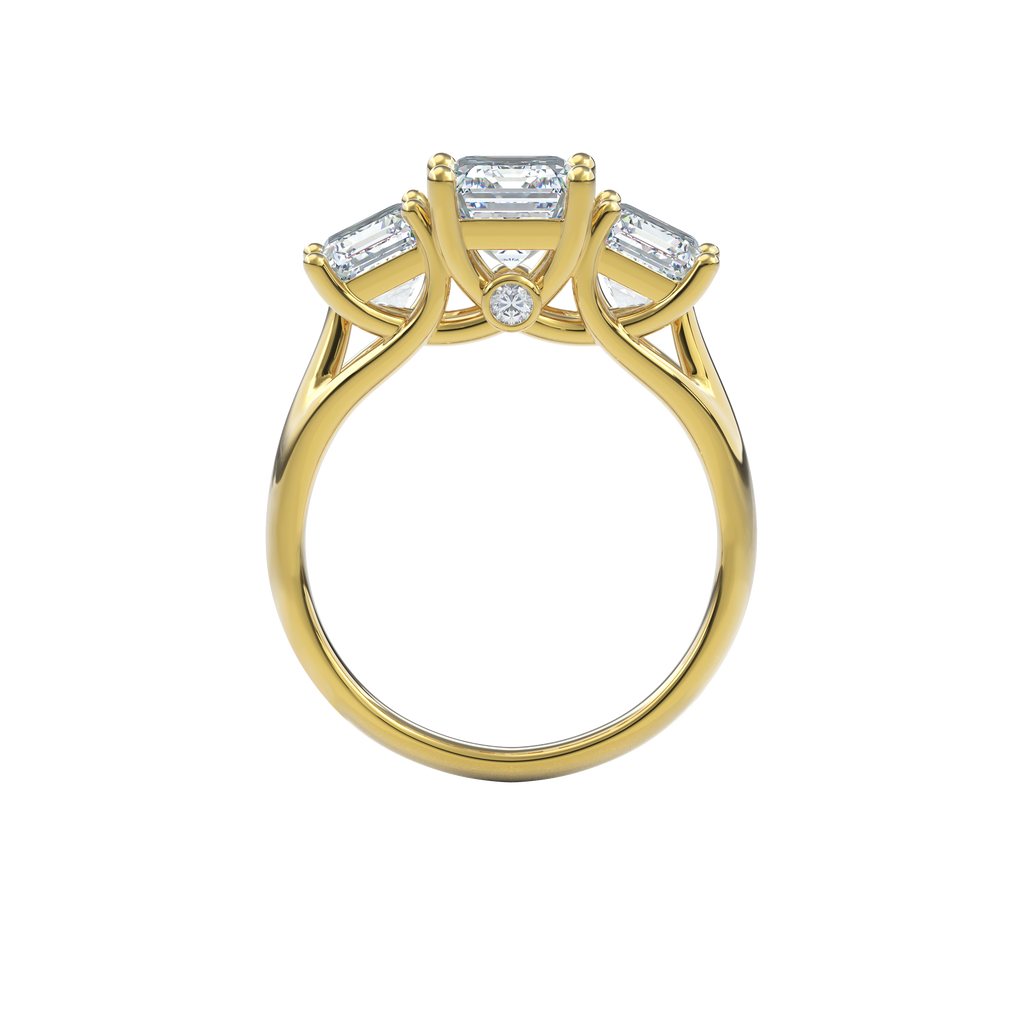 Daphnis Trinity Engagement Ring Emerald•Yellow Gold