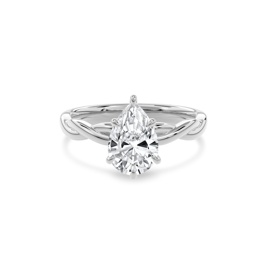 Rhea Twisted Engagement Ring Pear•White Gold