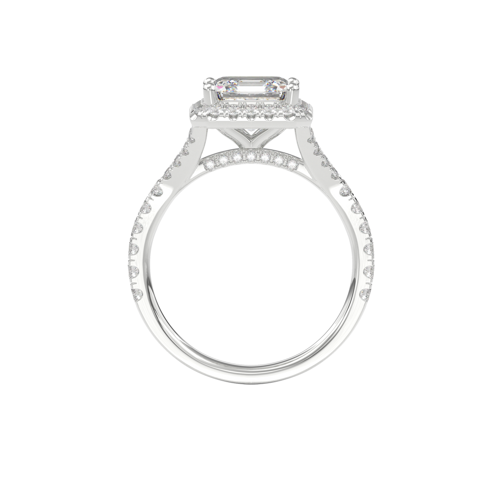 Elara Vintage Inspired Engagement Ring Asscher•White Gold