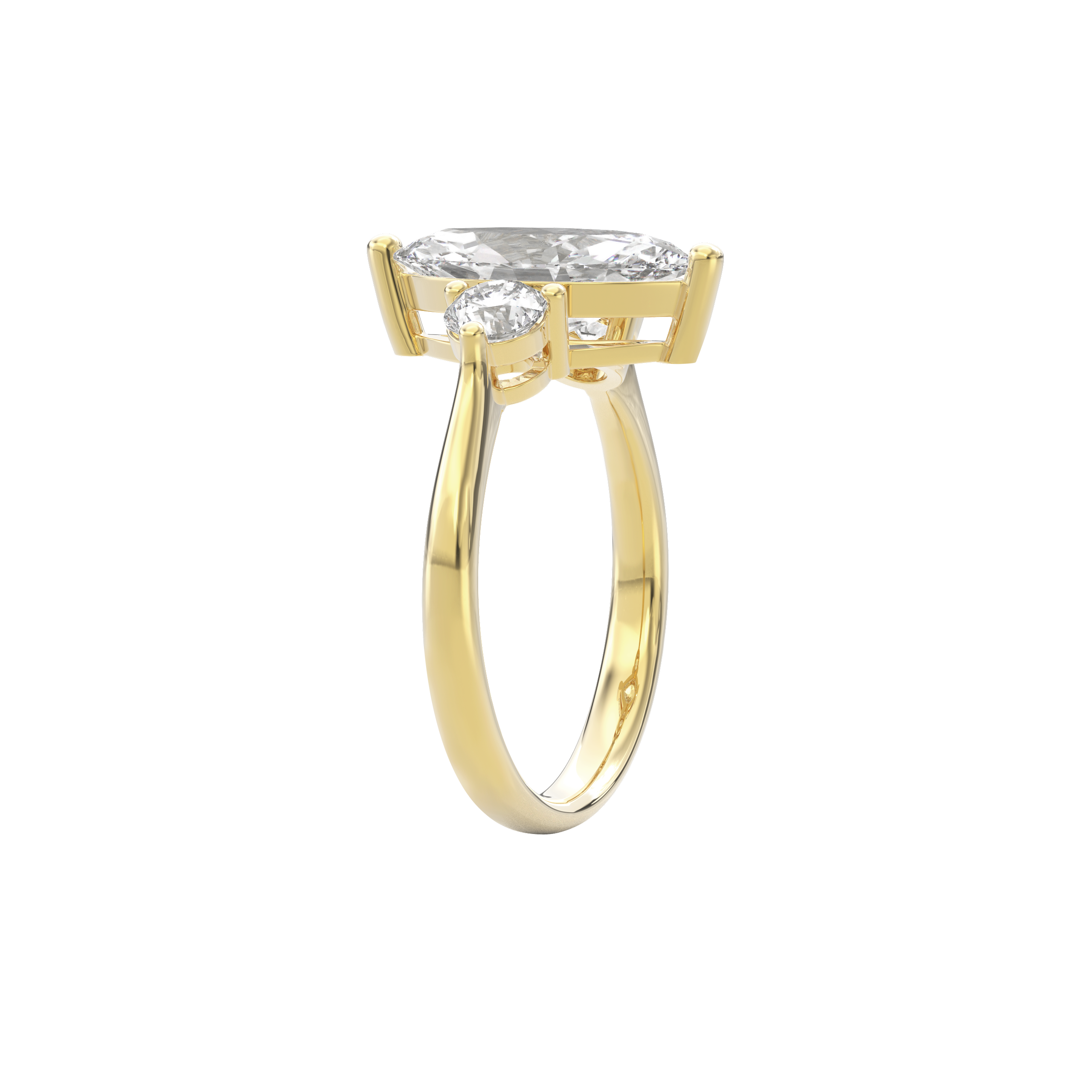 Daphnis Three Stones Engagement Ring Marquise•Yellow Gold