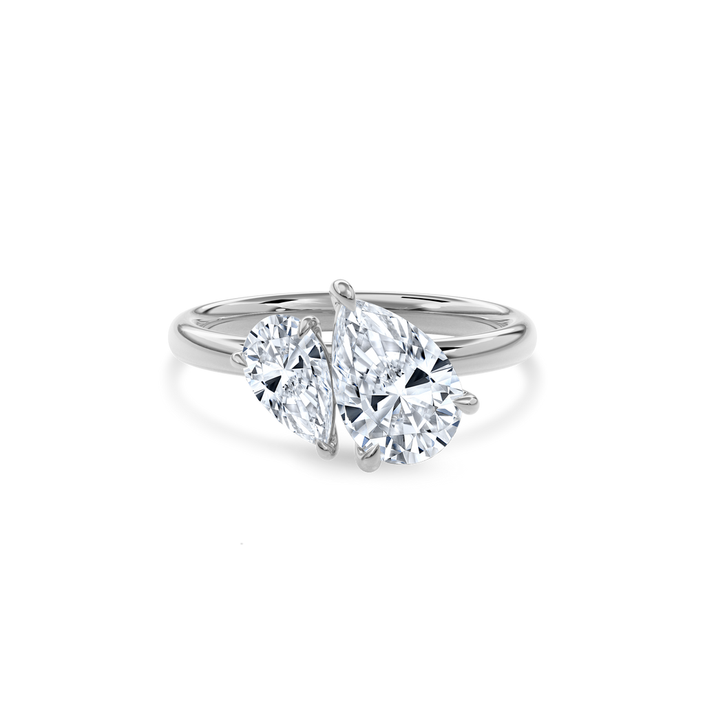 Callisto Two Stones Engagement Ring Pear•White Gold