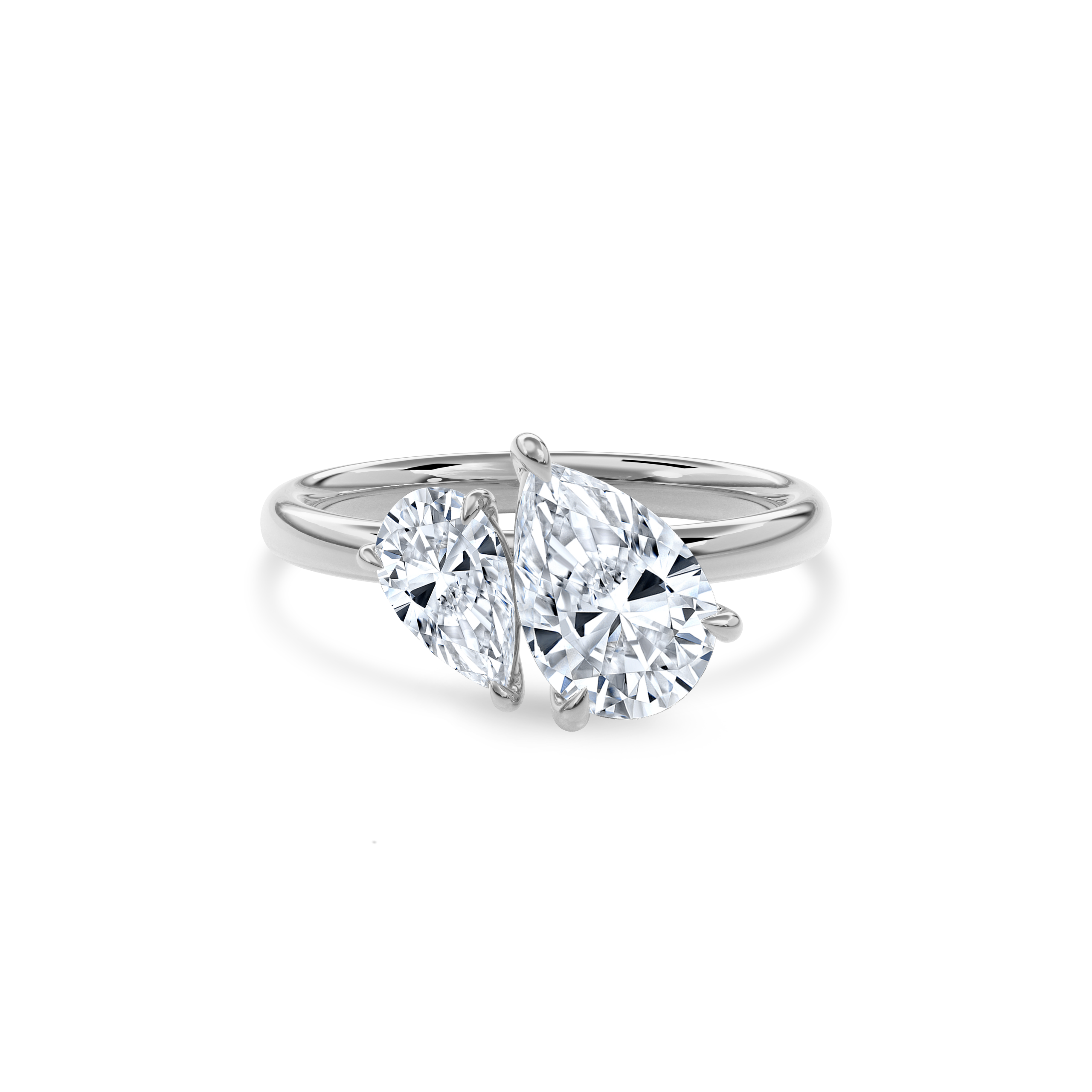 Callisto Two Stones Engagement Ring Pear•White Gold