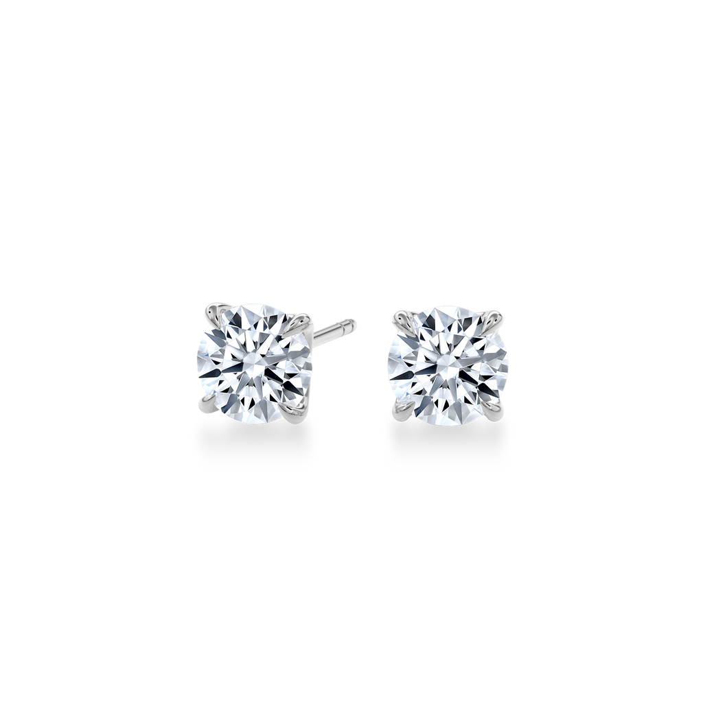 Dia Round LGD Classic Stud Earring in 14K White Gold (Single Earring)