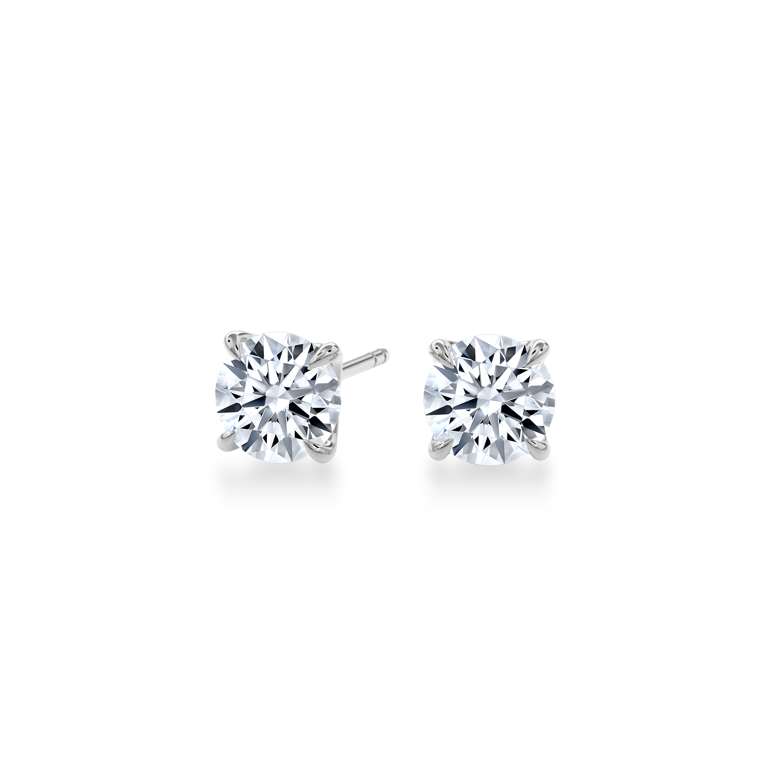 Dia Round LGD Classic Stud Earring in 14K White Gold (Single Earring)