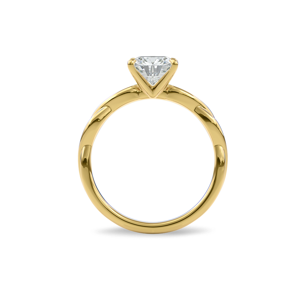 Rhea Twisted Engagement Ring Cushion•Yellow Gold
