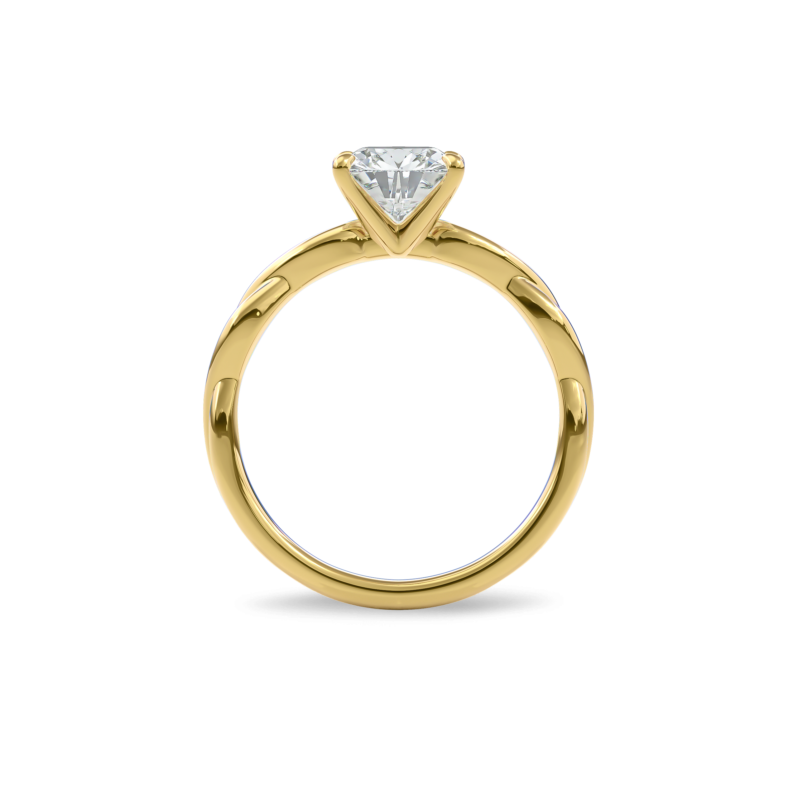 Rhea Twisted Engagement Ring Cushion•Yellow Gold