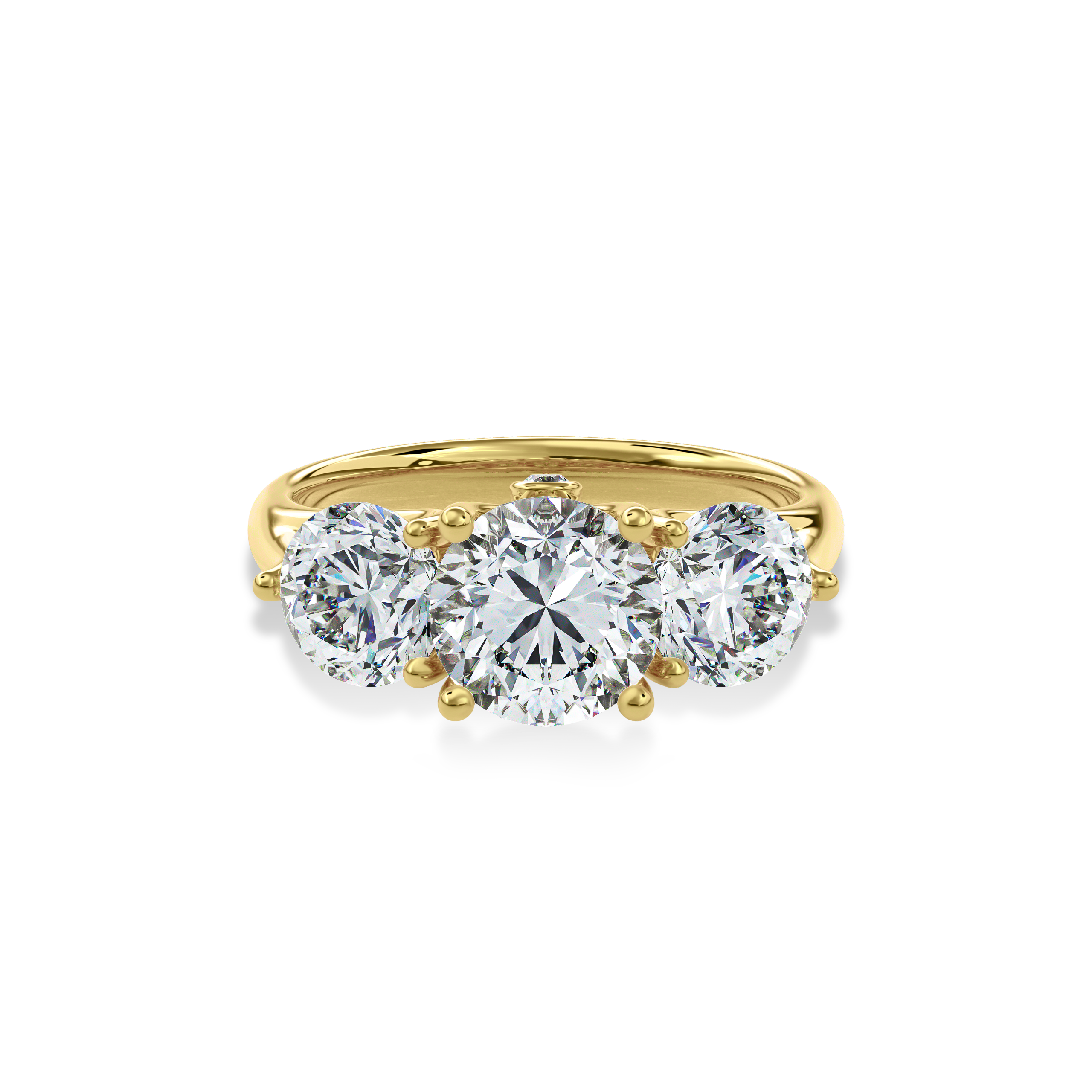Daphnis Trinity Engagement Ring Round•Yellow Gold