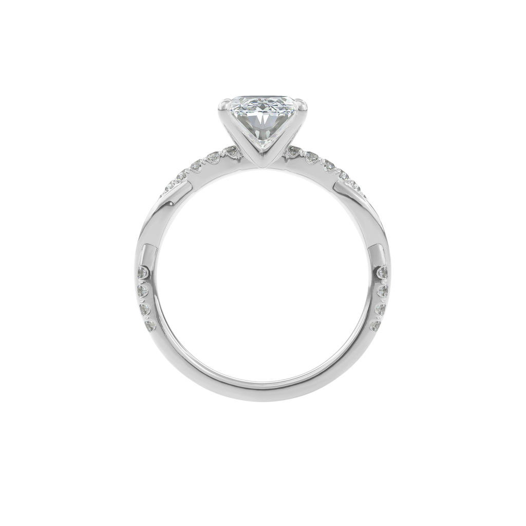Rhea Twisted Pave Engagement Ring Oval•White Gold