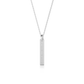 Rhodium Plated Long Rectangle Engravable Pendant SP003