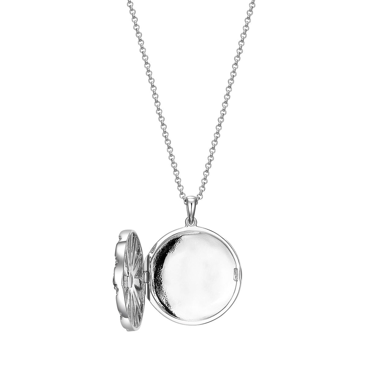 Rhodium Plated Modern Radiance Locket SN010