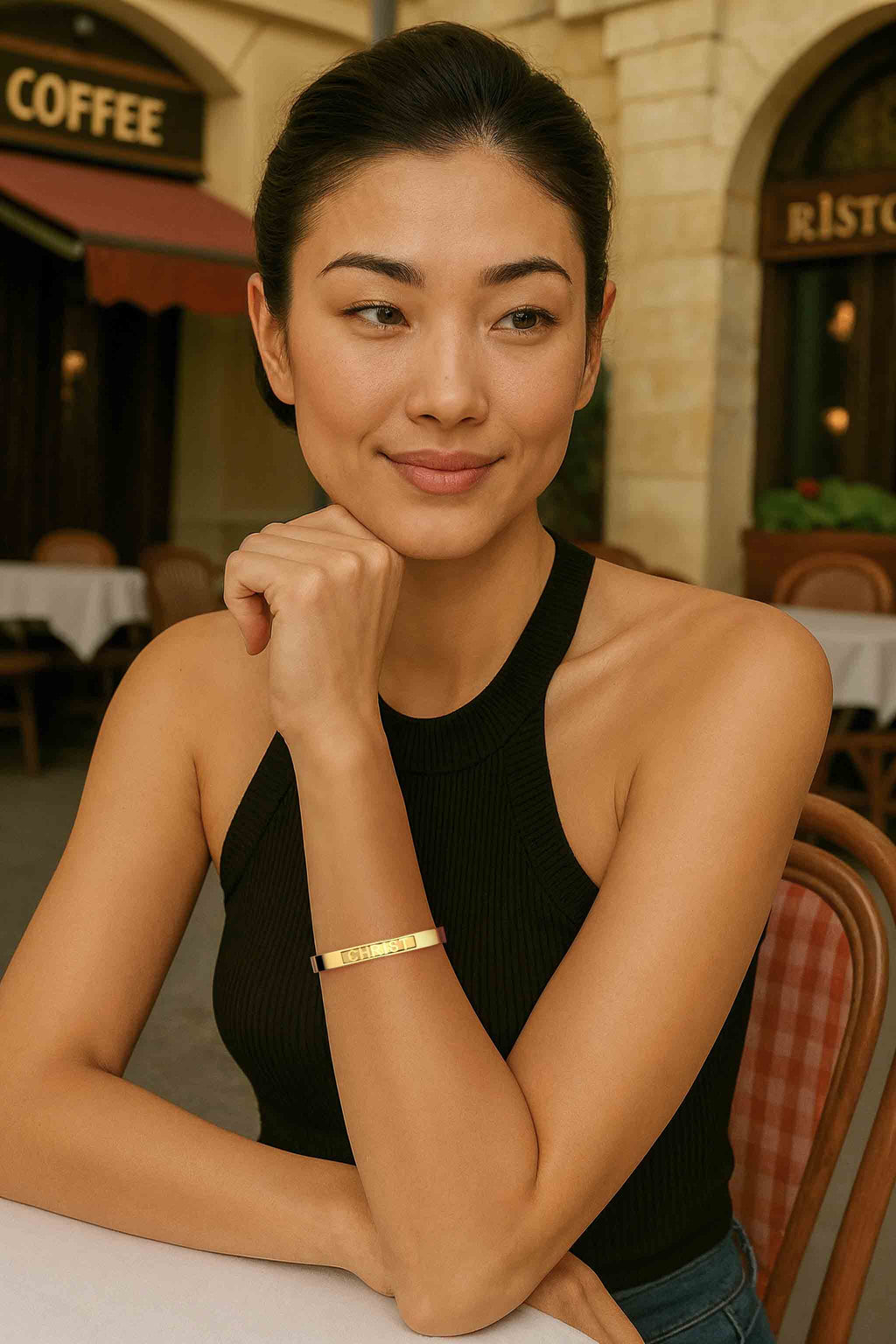 18k Gold Plate Silver CharmMark ModuType Cuff SS25B001G