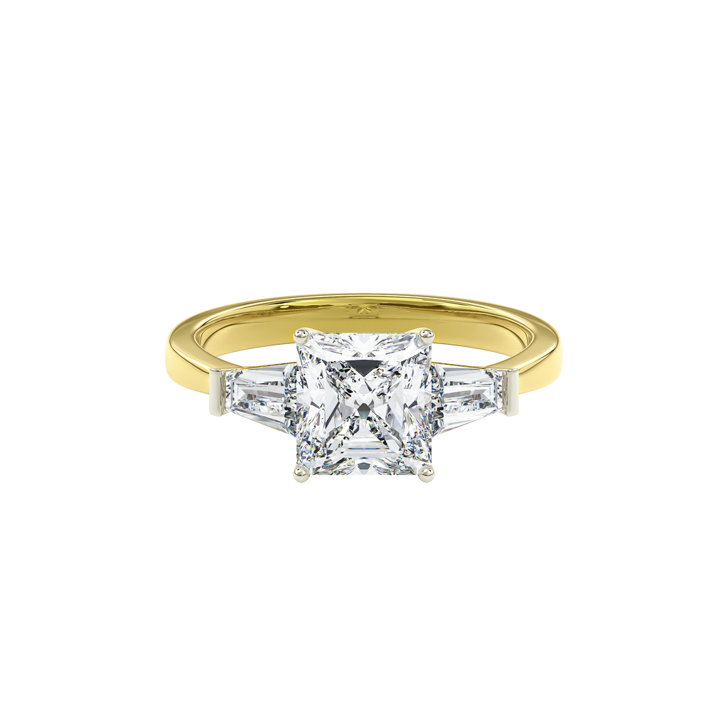 Daphnis Three Stones Engagement Ring Radiant•Yellow Gold