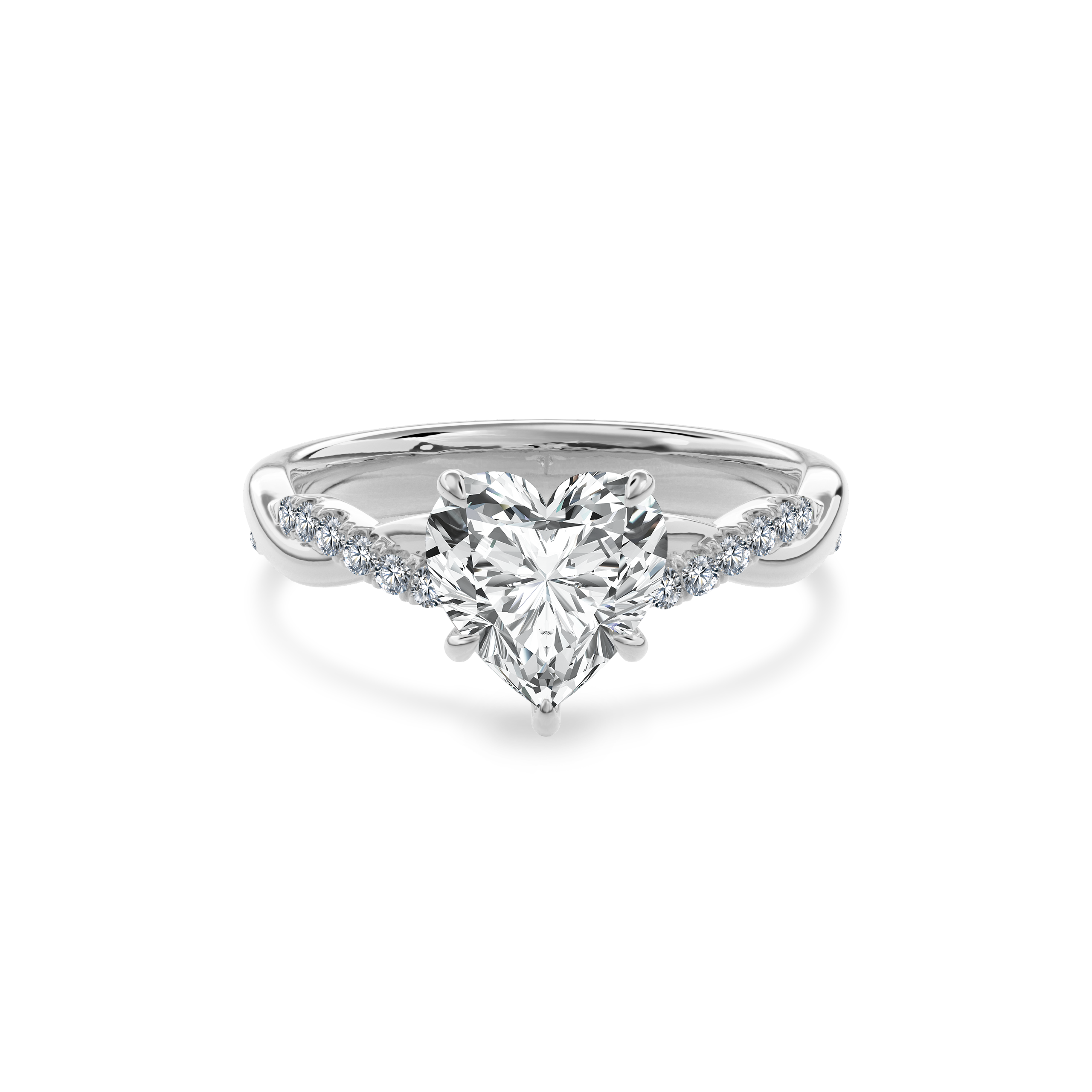 Rhea Twisted Pave Engagement Ring Heart•White Gold