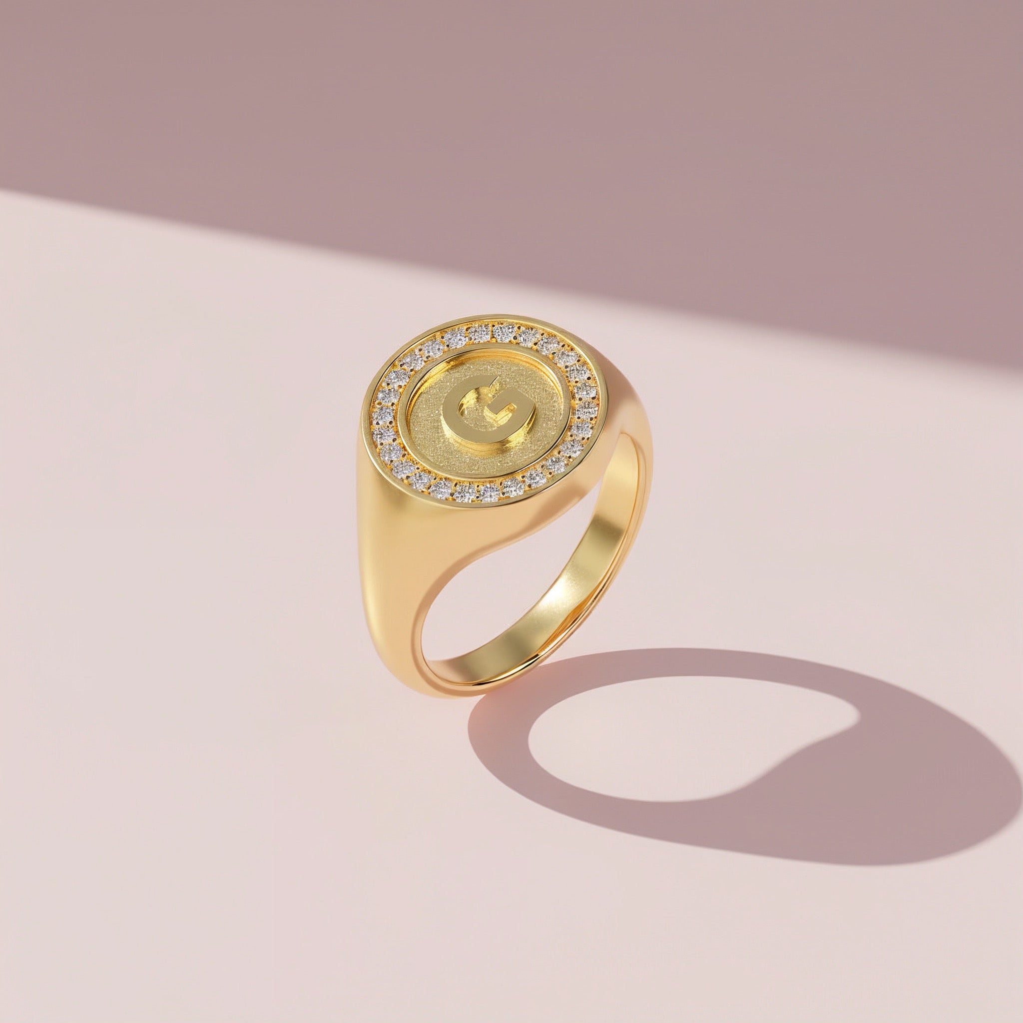 18K Gold Plated Silver Monogram Initial Ring SS25R001G