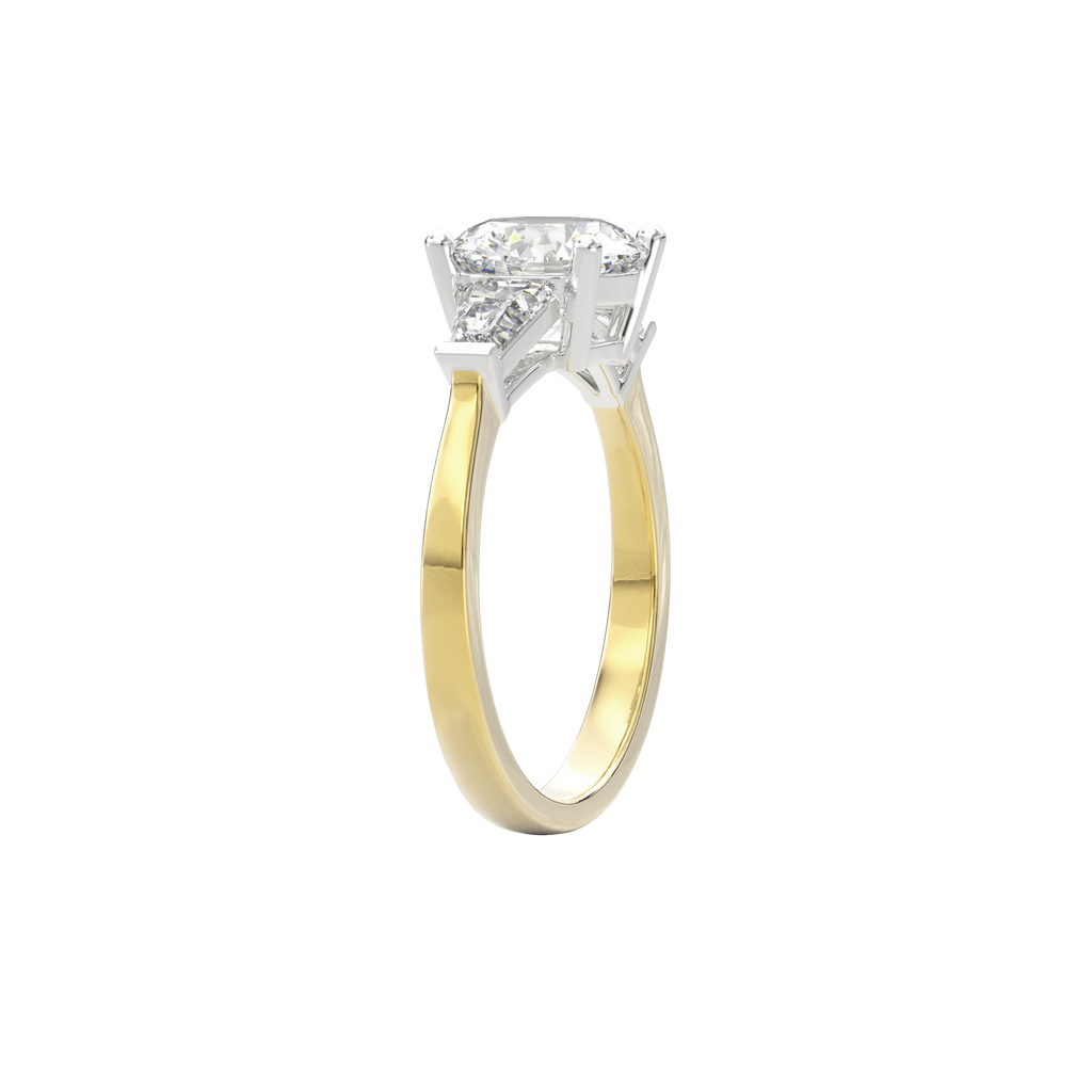 Daphnis Three Stones Engagement Ring Round•Yellow Gold