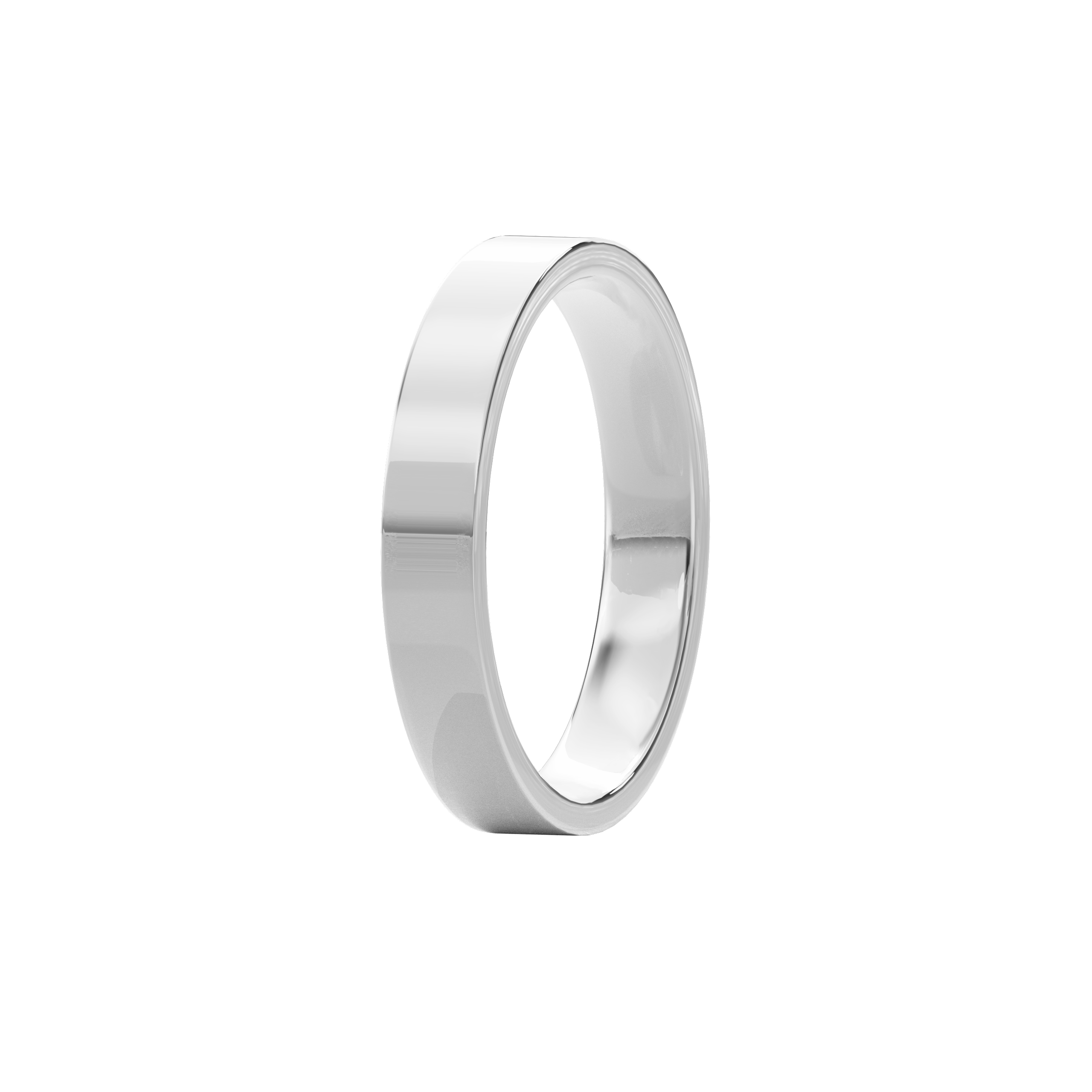 Wedding Bands Flat Band 4mm•White Gold