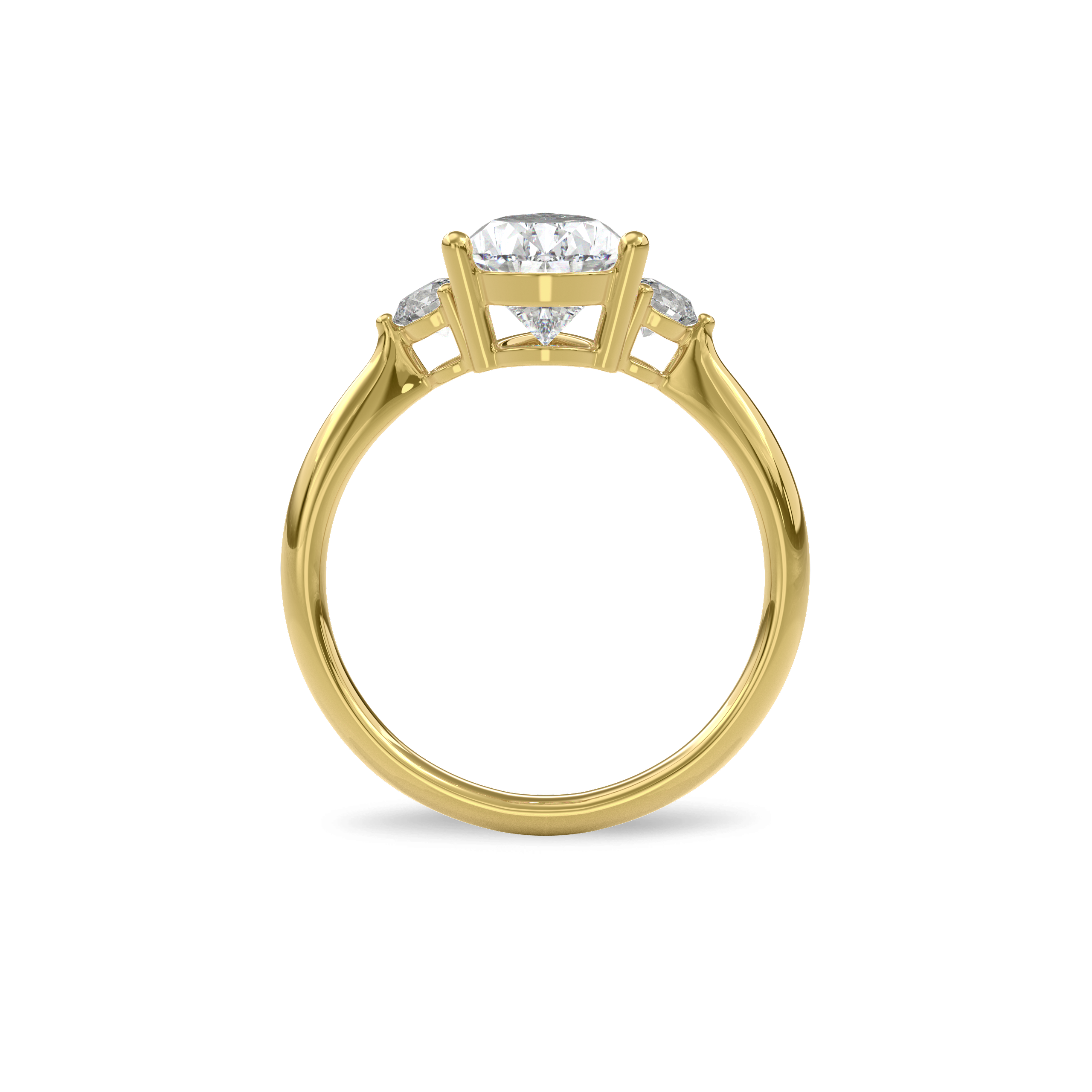 Daphnis Three Stones Engagement Ring Pear•Yellow Gold