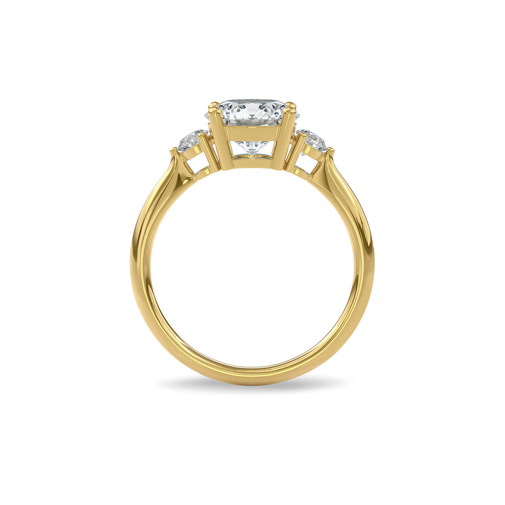 Daphnis Three Stones Engagement Ring Round•Yellow Gold