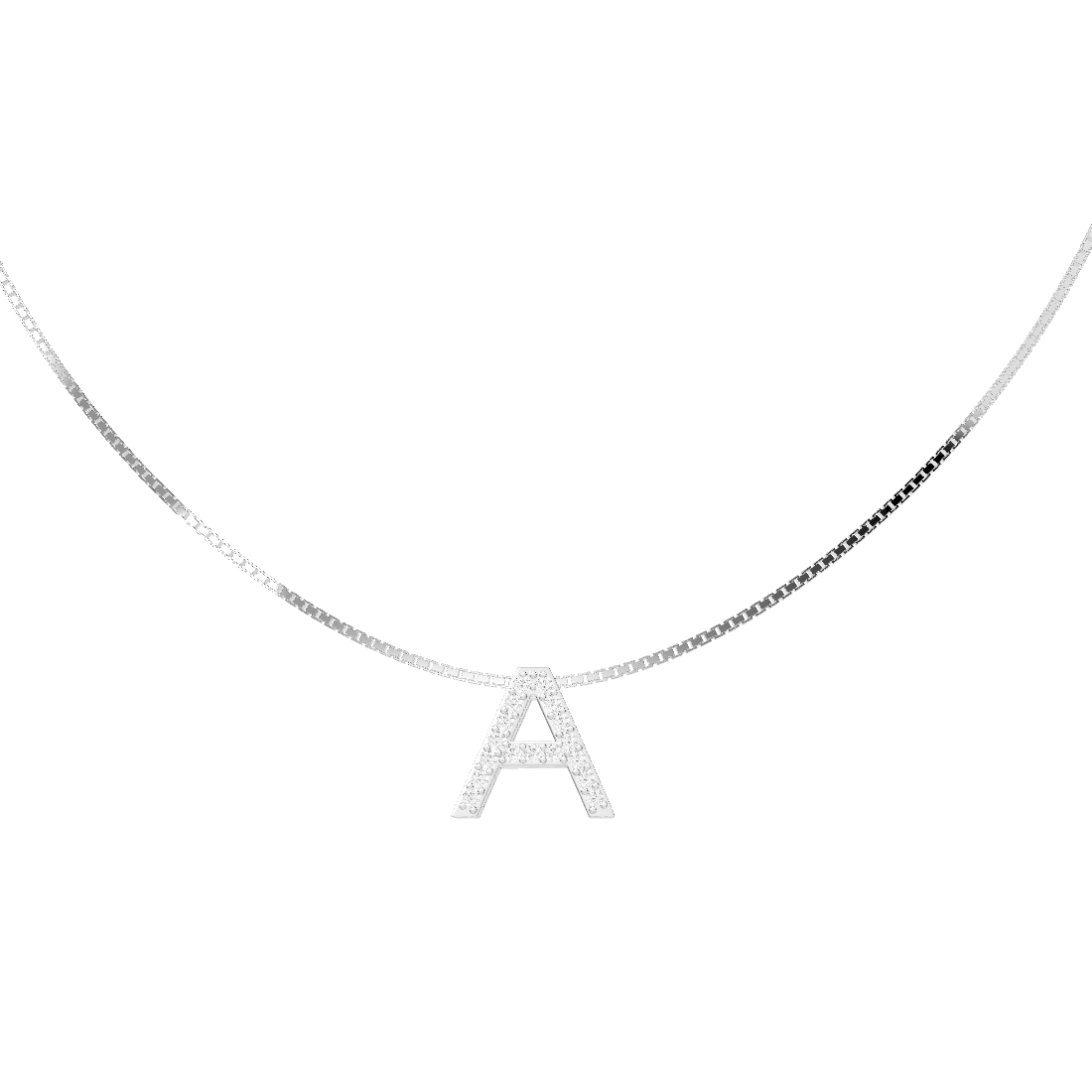 Rhodium Plated Initial Necklace AW24N006R