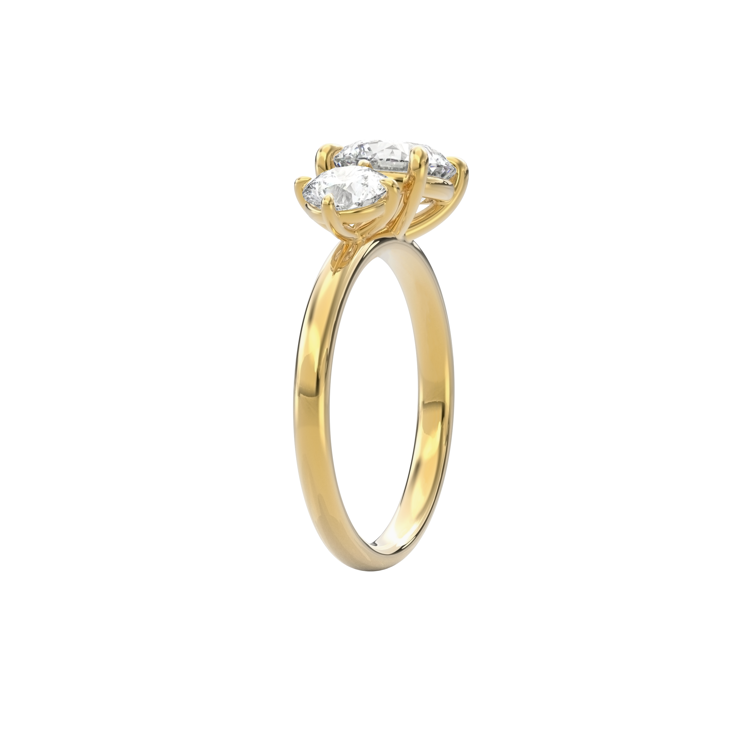 Callisto Two Stones Engagement Ring Round•Yellow Gold