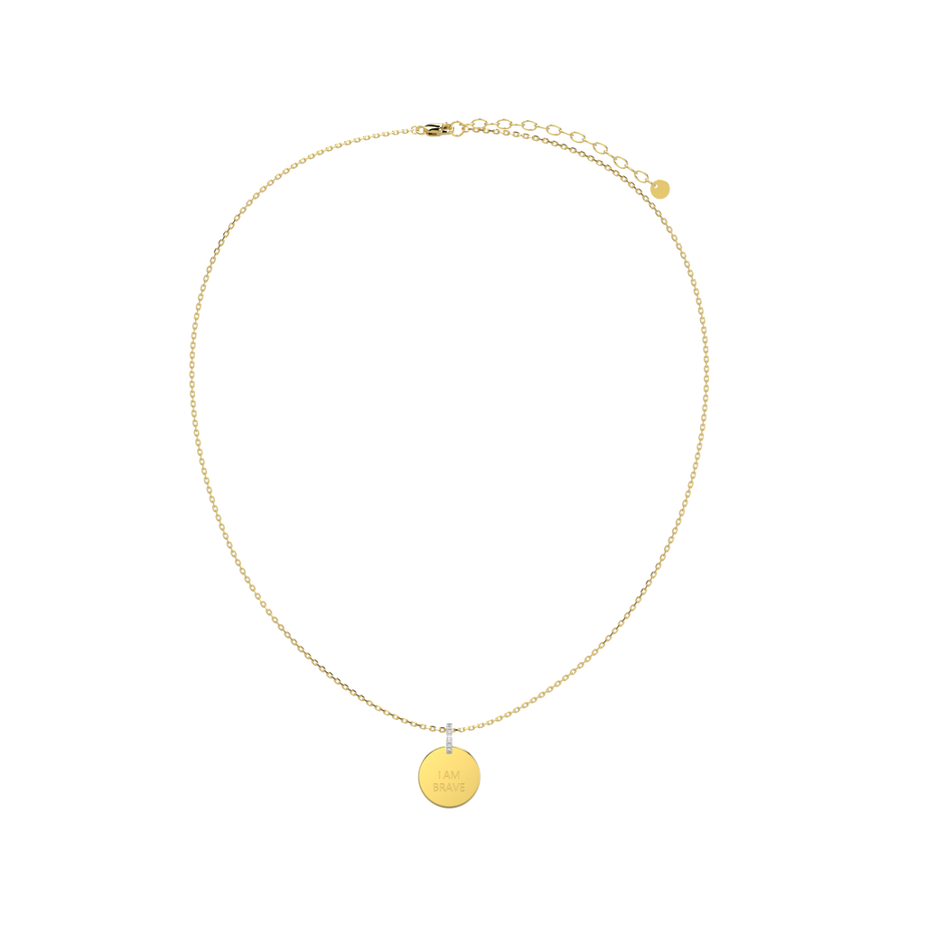 18K Gold Plated Round Engravable Pendant SP003