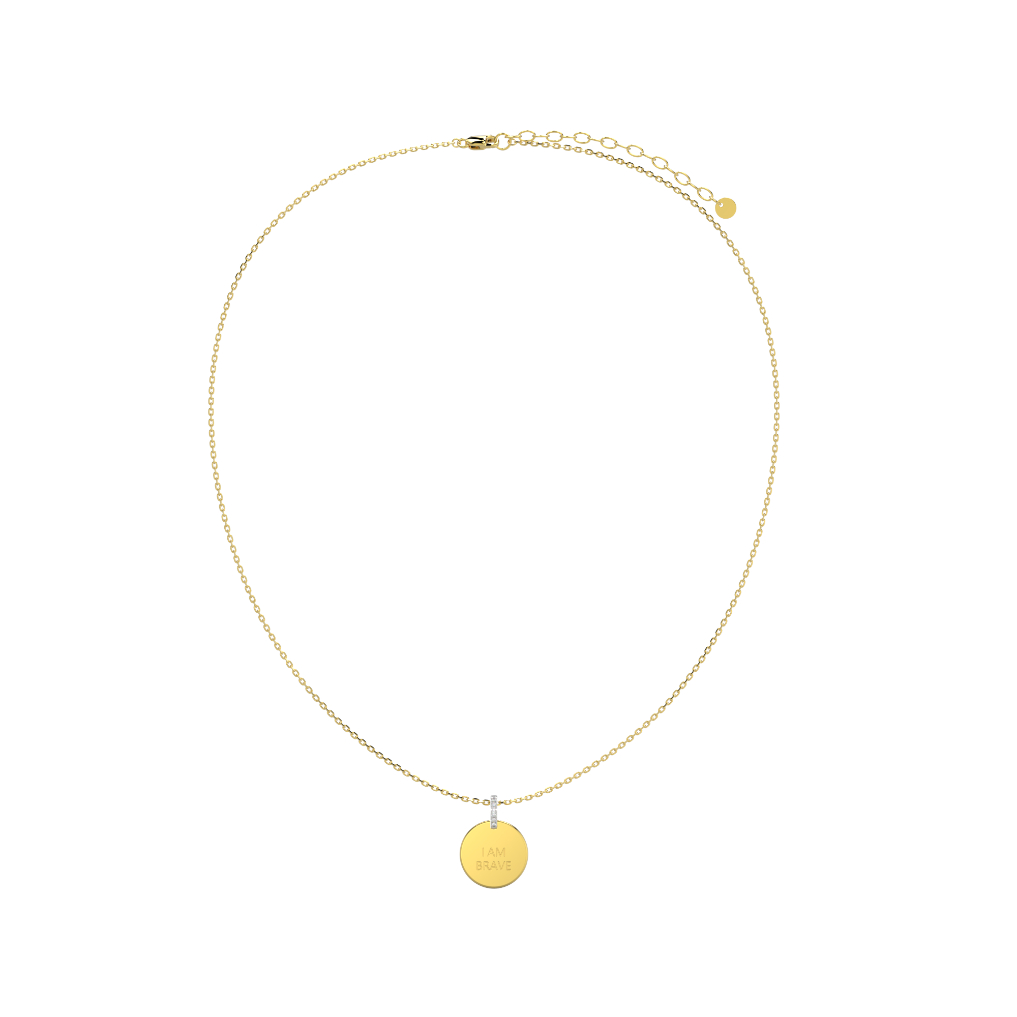 18K Gold Plated Round Engravable Pendant SP003
