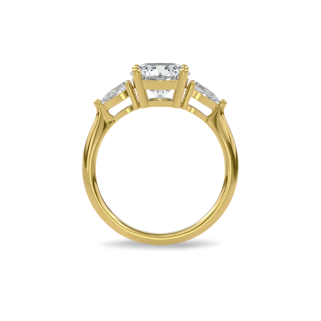 Daphnis Three Stones Engagement Ring Round•Yellow Gold