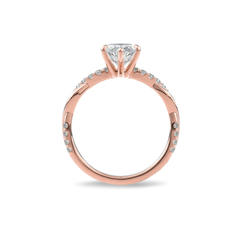 Rhea Twisted Pave Engagement Ring Marquise•Rose Gold
