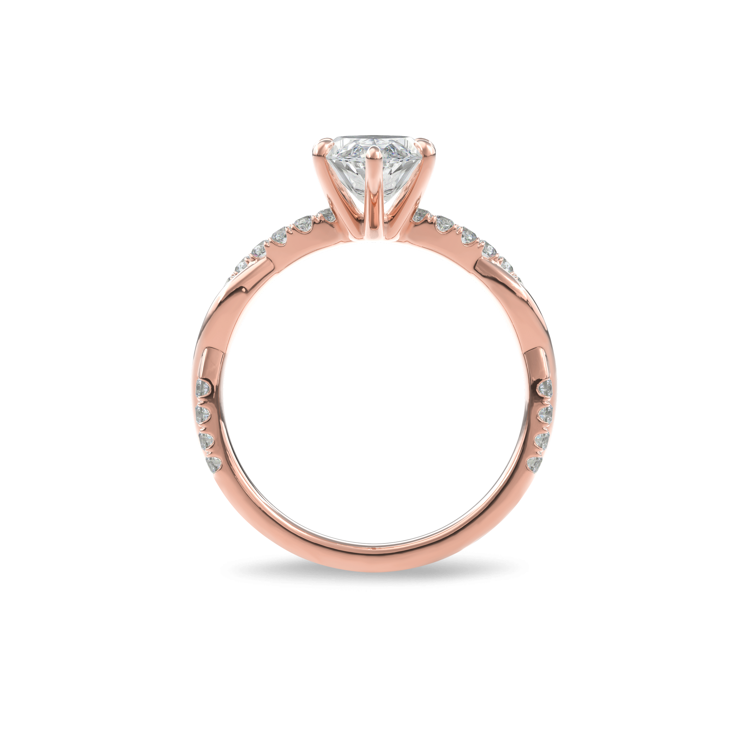Rhea Twisted Pave Engagement Ring Marquise•Rose Gold