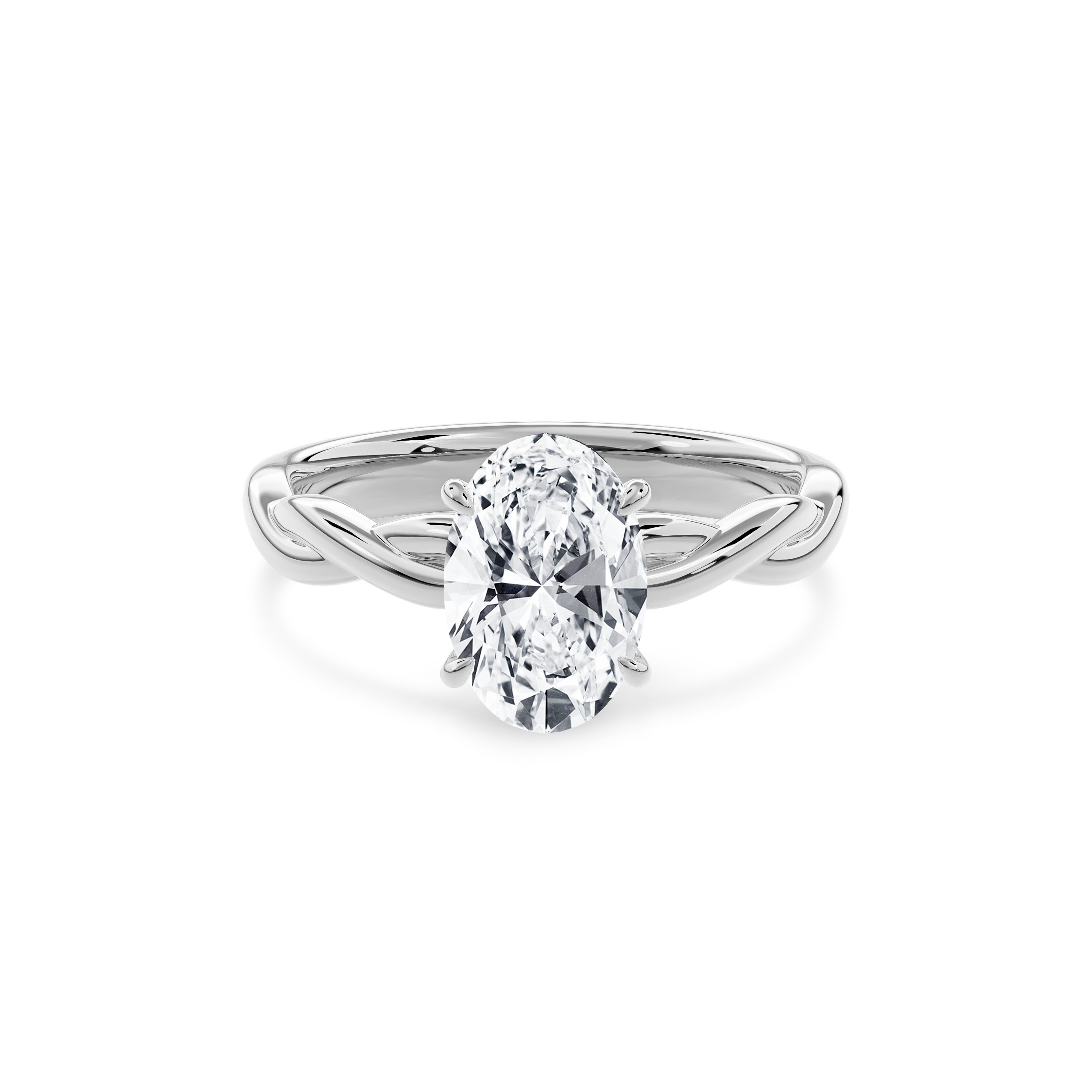 Rhea Twisted Engagement Ring Oval•White Gold