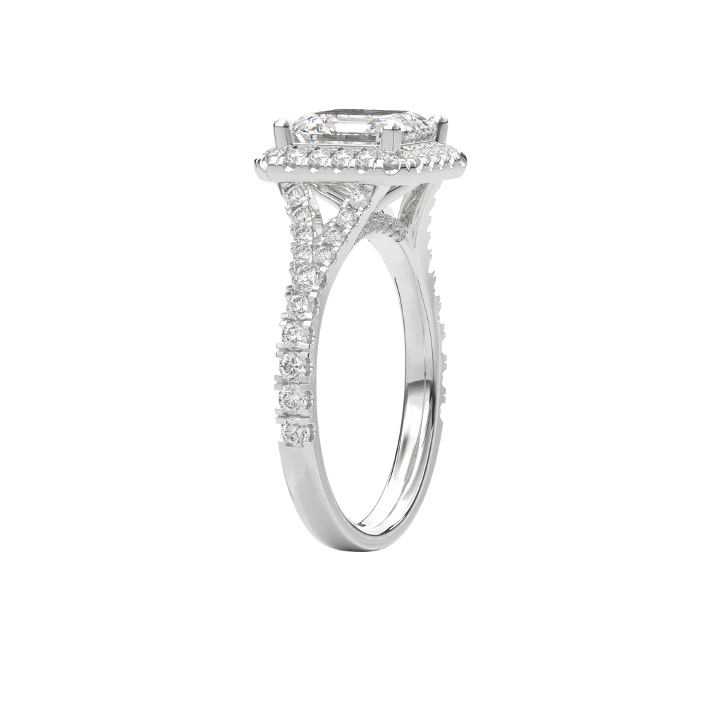 Elara Vintage Inspired Engagement Ring Asscher•White Gold