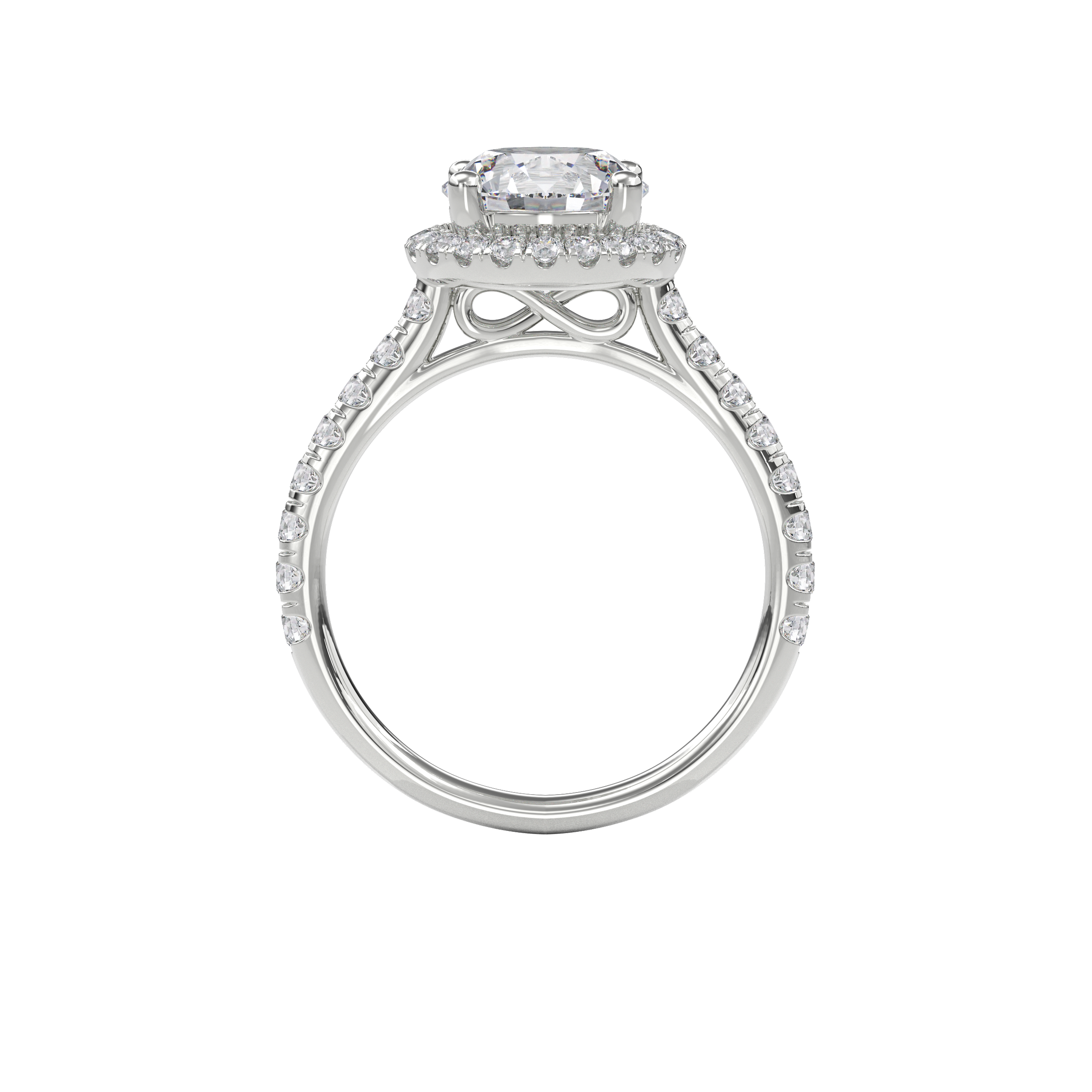 Elara Infinity Engagement Ring Round•White Gold