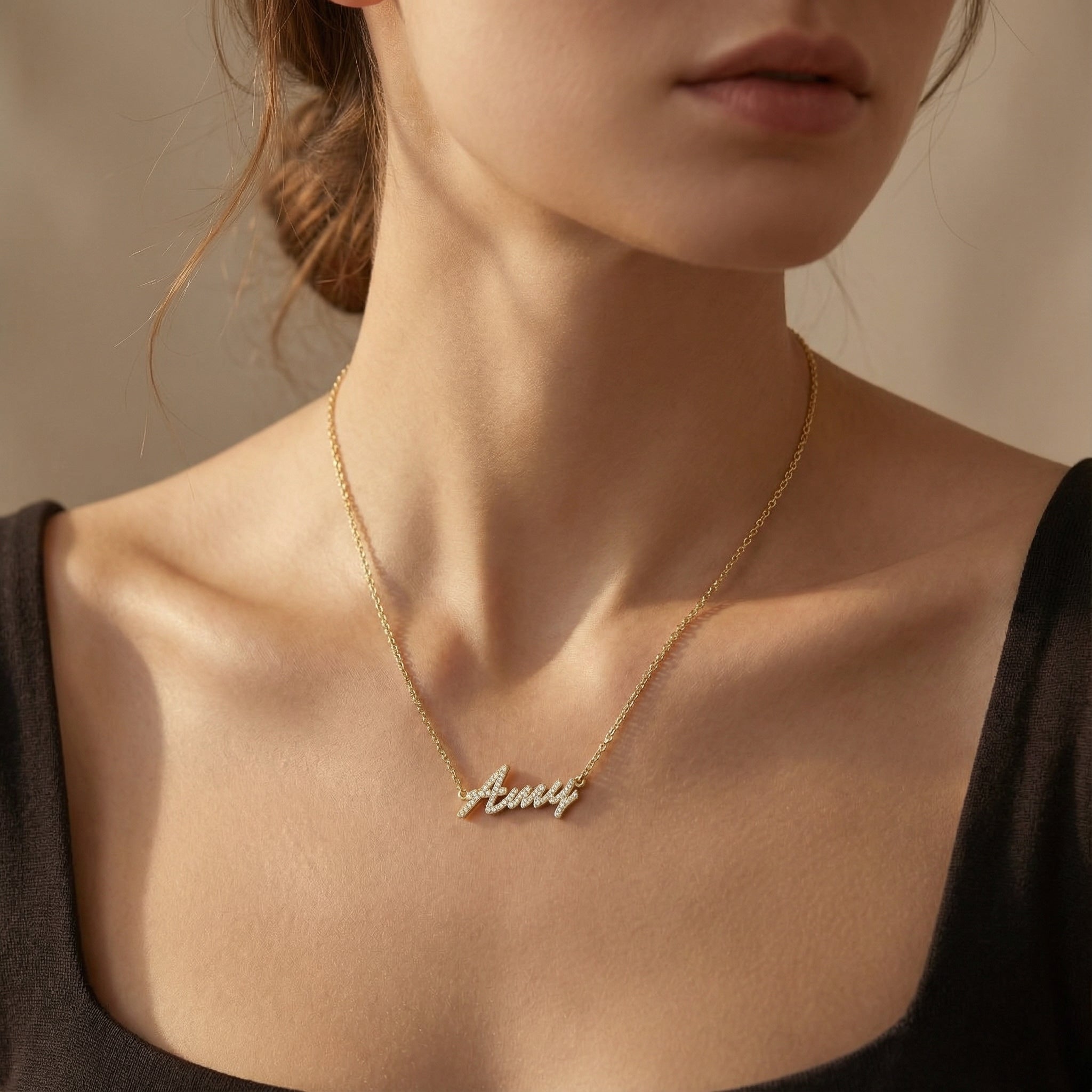 18k Gold Plated Luxe Name Necklace SN020G