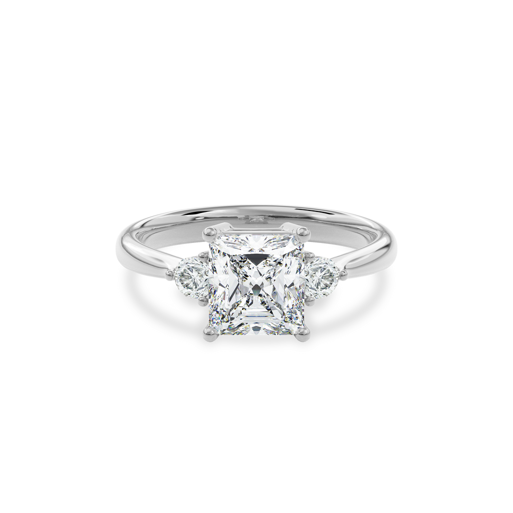 Daphnis Three Stones Engagement Ring Radiant•White Gold
