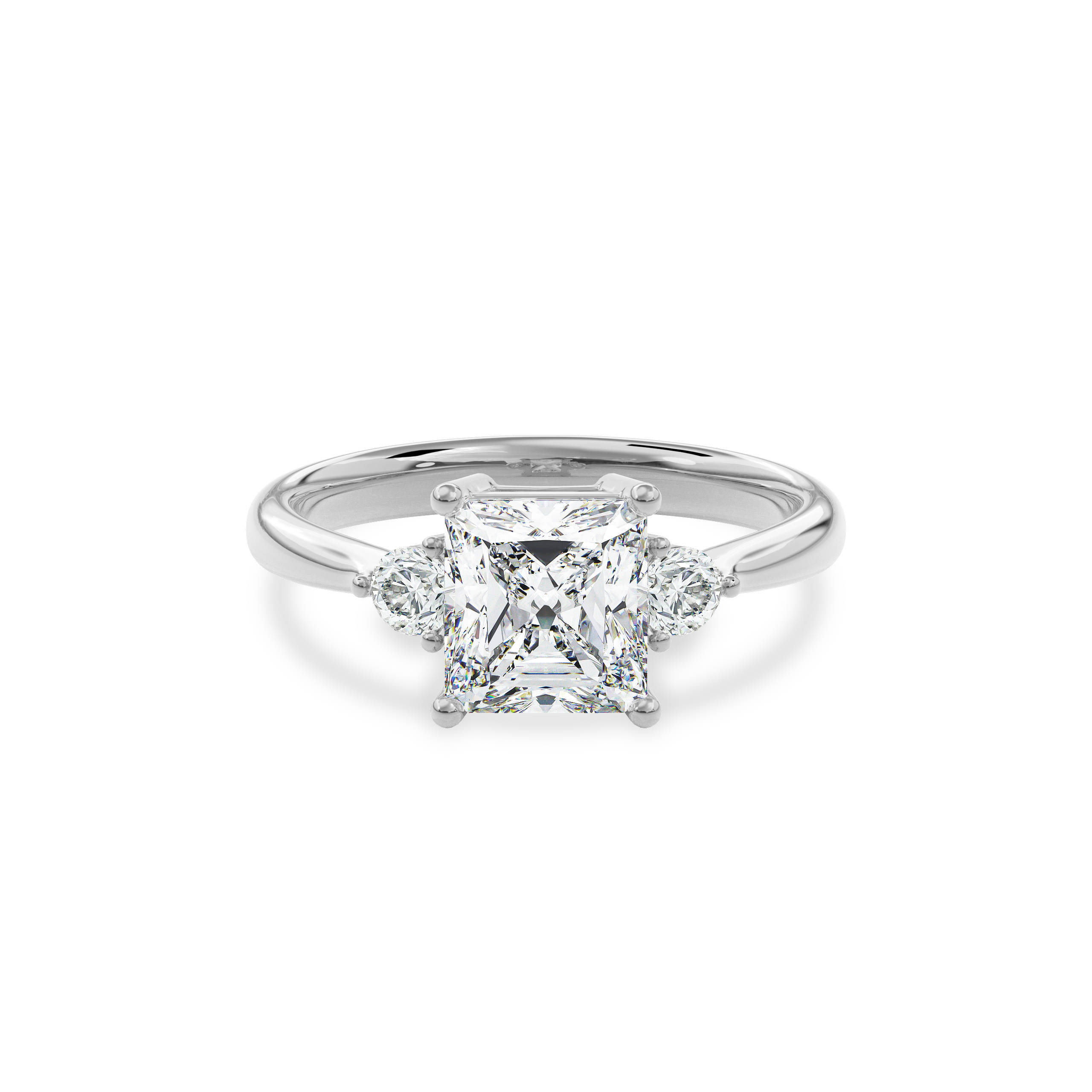Daphnis Three Stones Engagement Ring Radiant•White Gold