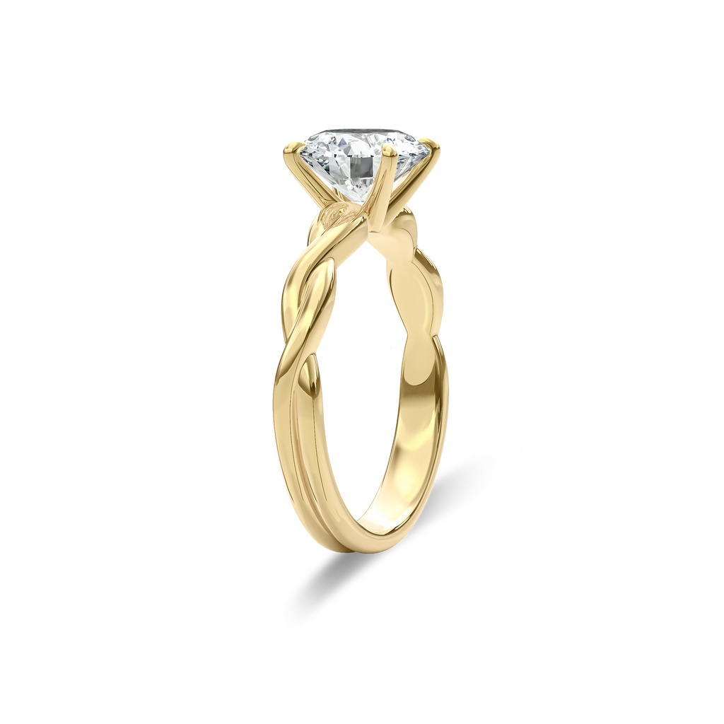 Rhea Twisted Engagement Ring Round•Yellow Gold