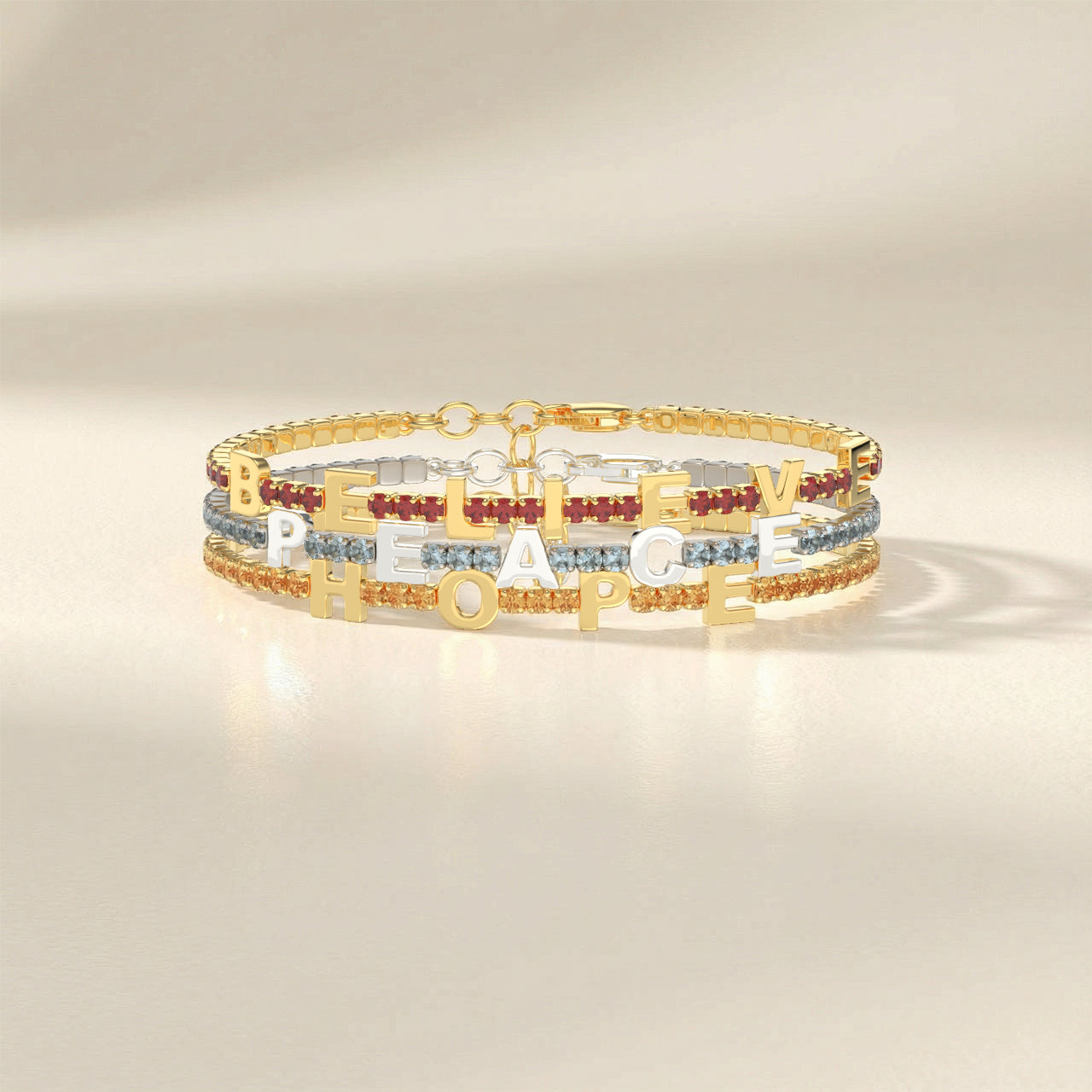 Morganite Birthstone Tennis Bracelet 18K Rose Gold SB001A