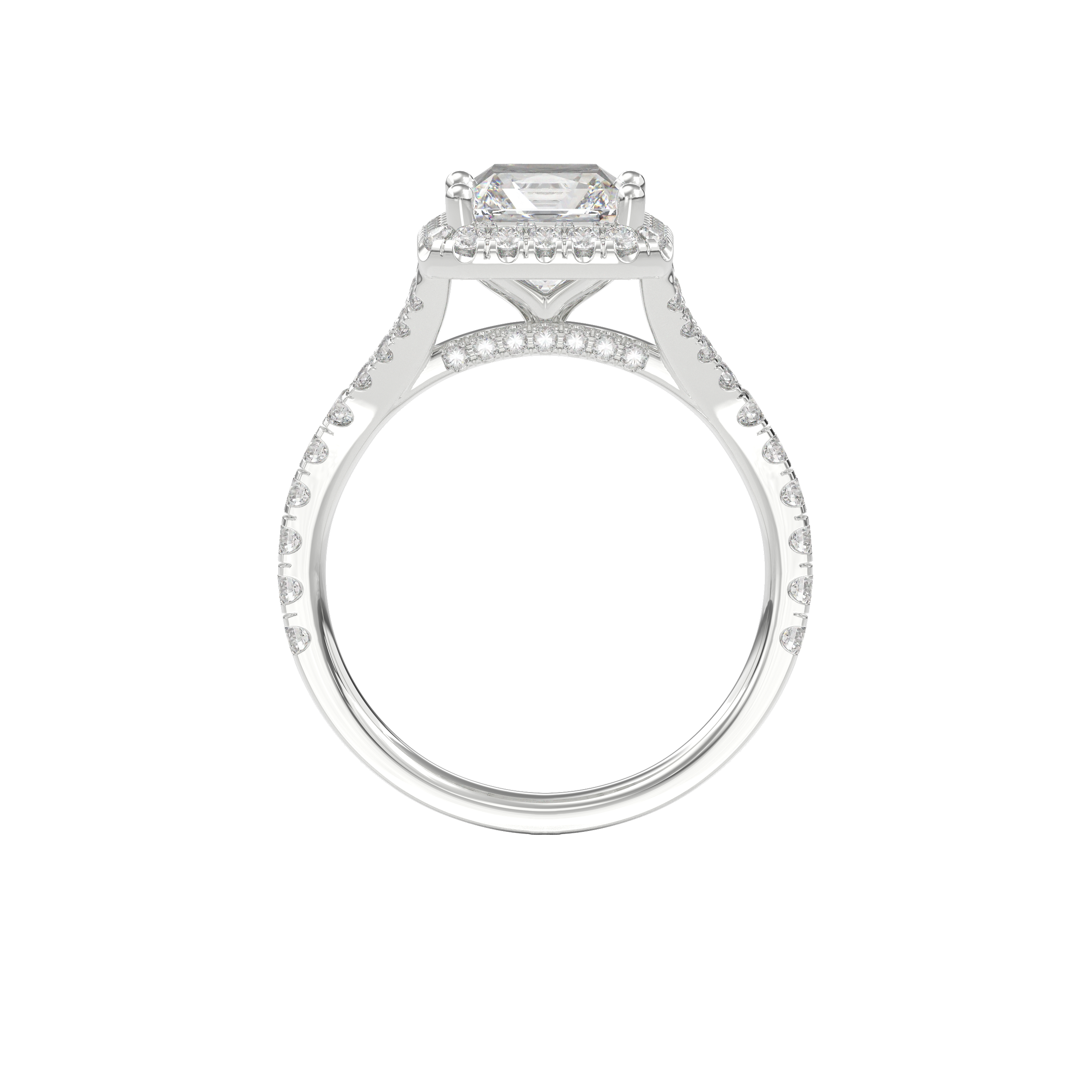 Elara Vintage Inspired Engagement Ring Radiant•White Gold