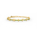 Peridot Birthstone Tennis Bracelet 18K yellow Gold SB001C