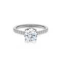 Hidden Halo II Round  Lab Grown Diamond Ring in 14K White Gold