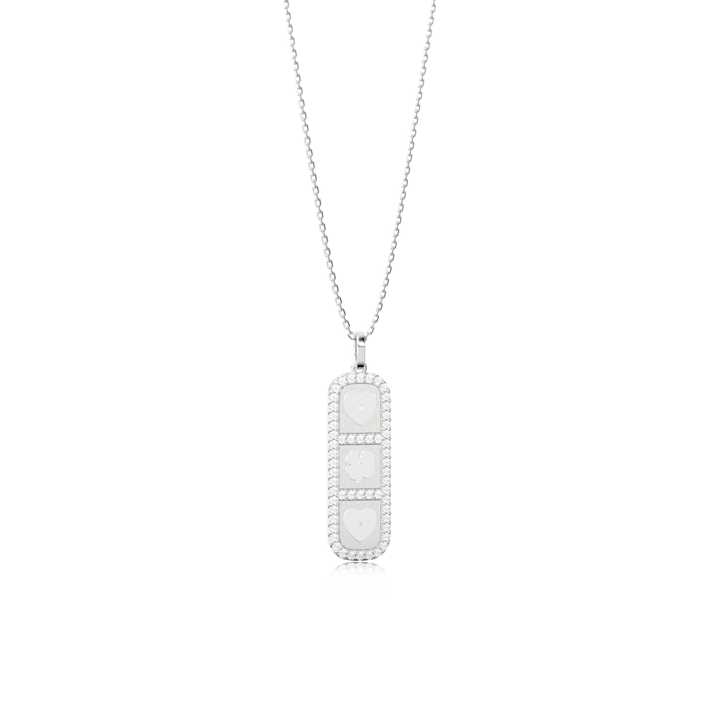 Rhodium Plated Elements Necklace SS25N003R