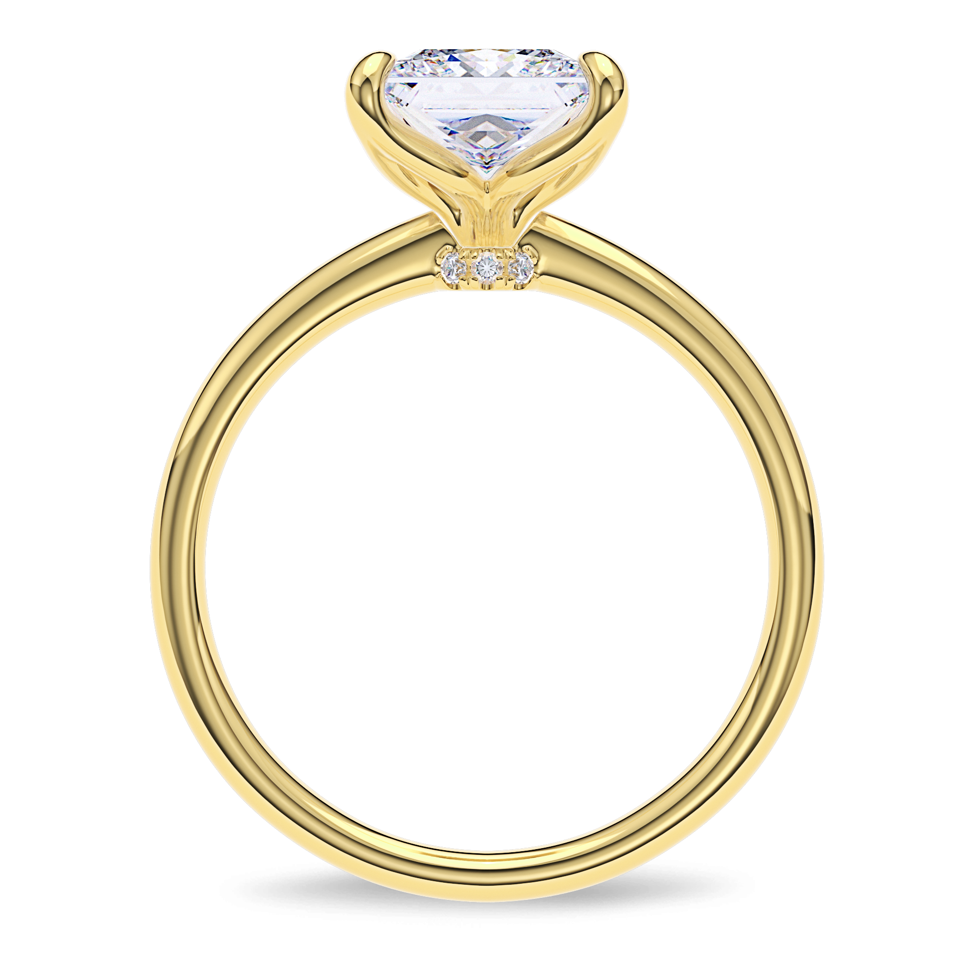 Dia Solitaire Engagement Ring Princess•Yellow Gold