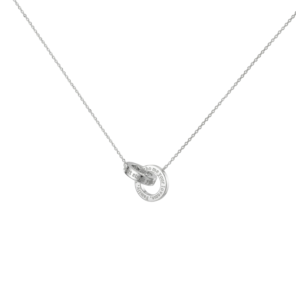 Rhodium Plated Infinite Linked Circle Necklace