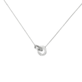 Rhodium Plated Infinite Linked Circle Necklace