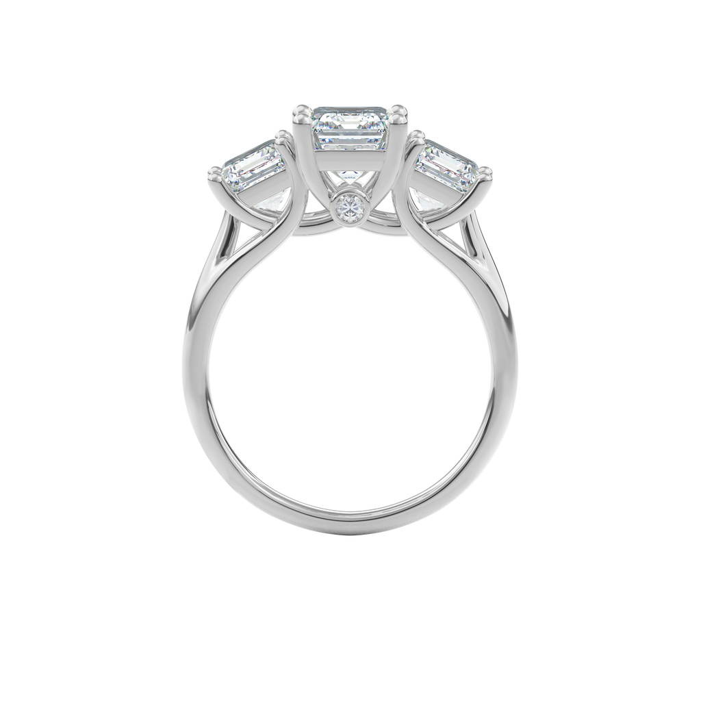 Daphnis Trinity Engagement Ring Emerald•White Gold