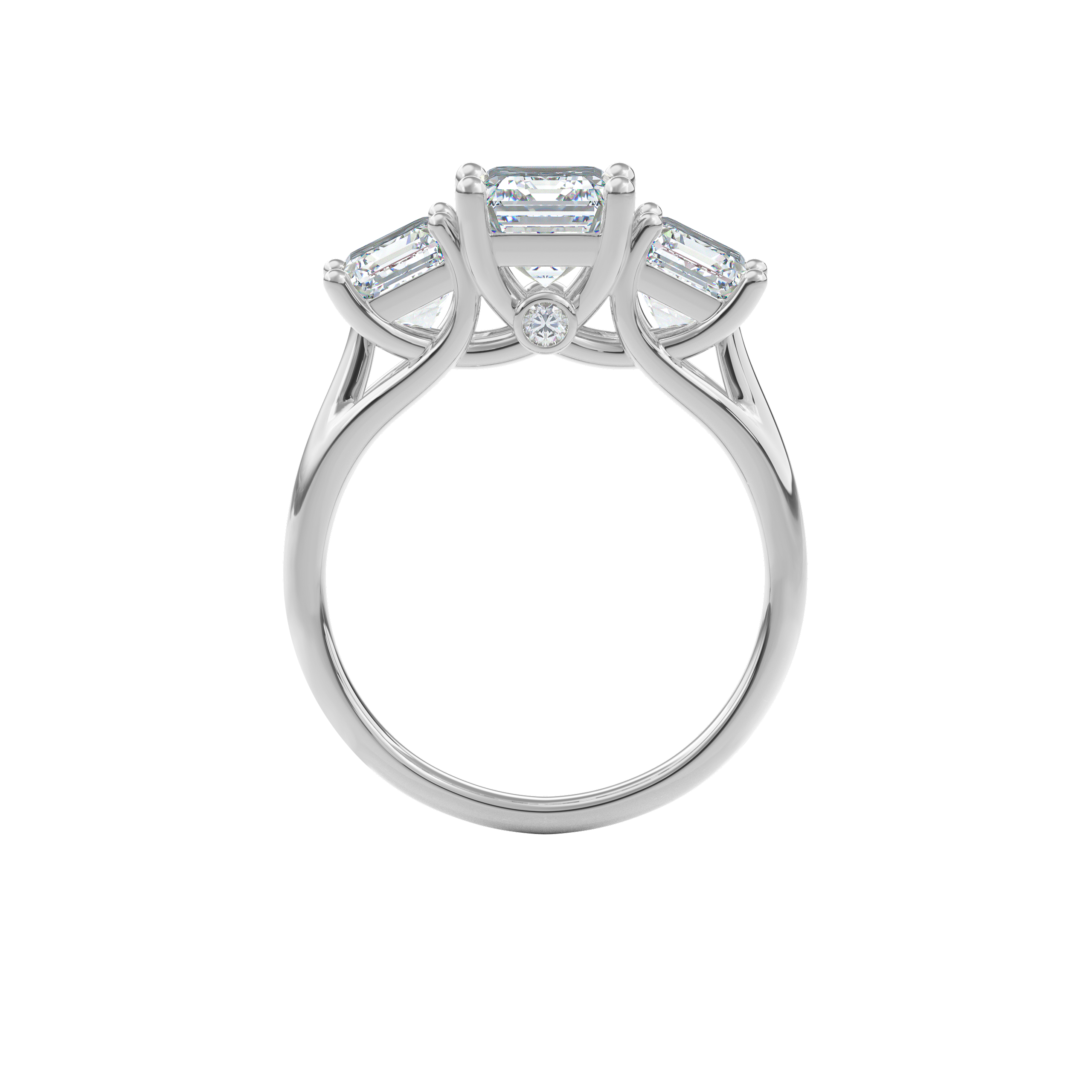 Daphnis Trinity Engagement Ring Emerald•White Gold