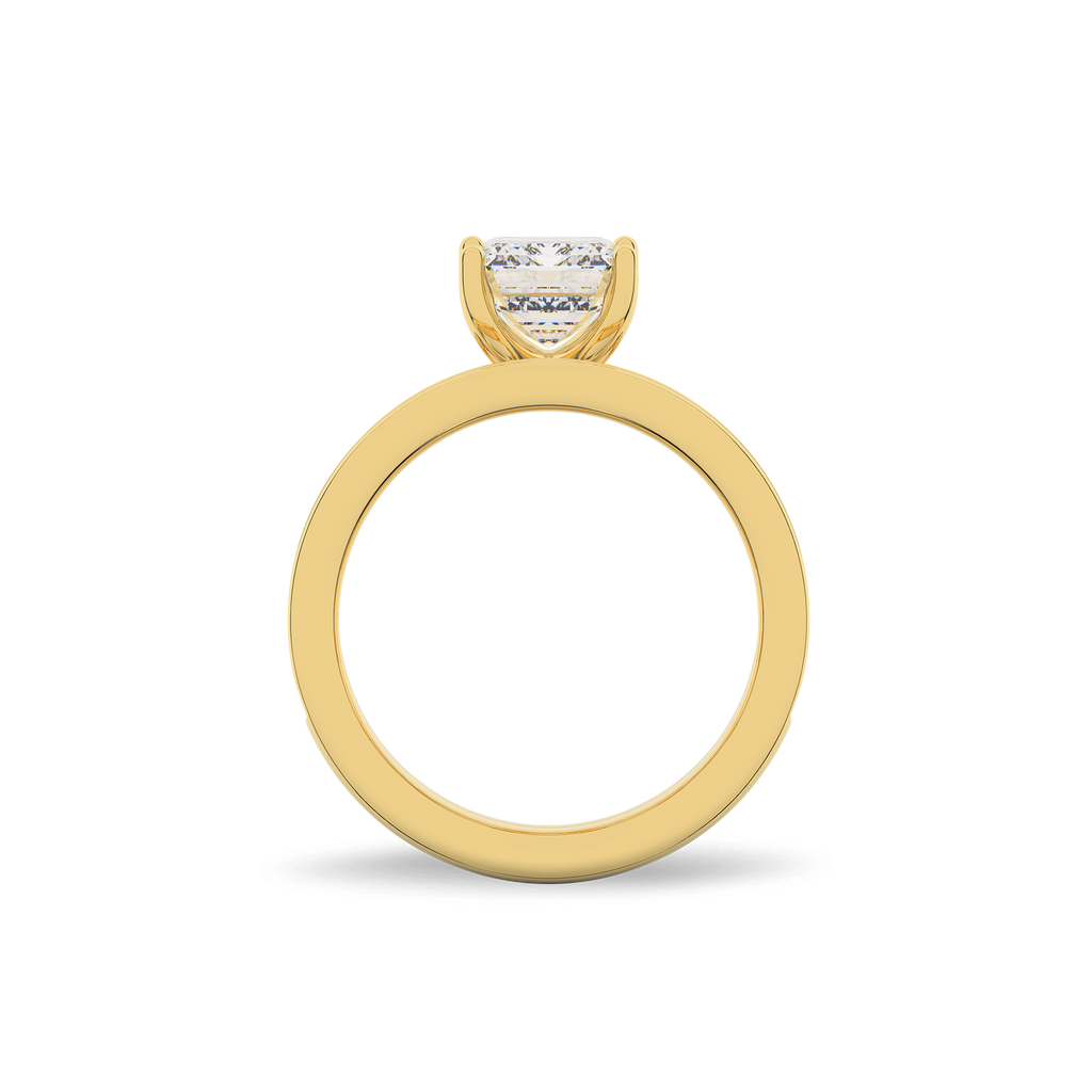 Channel Set Round Diamond Engagement Ring in 14k Yellow Gold