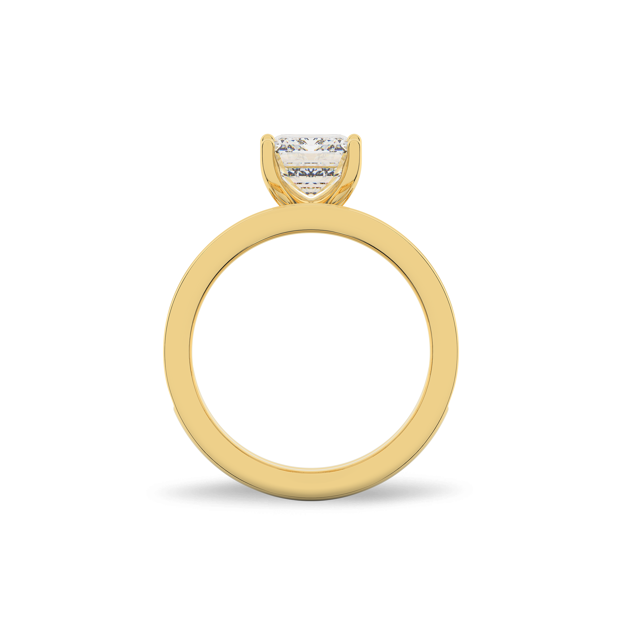 Channel Set Round Diamond Engagement Ring in 14k Yellow Gold