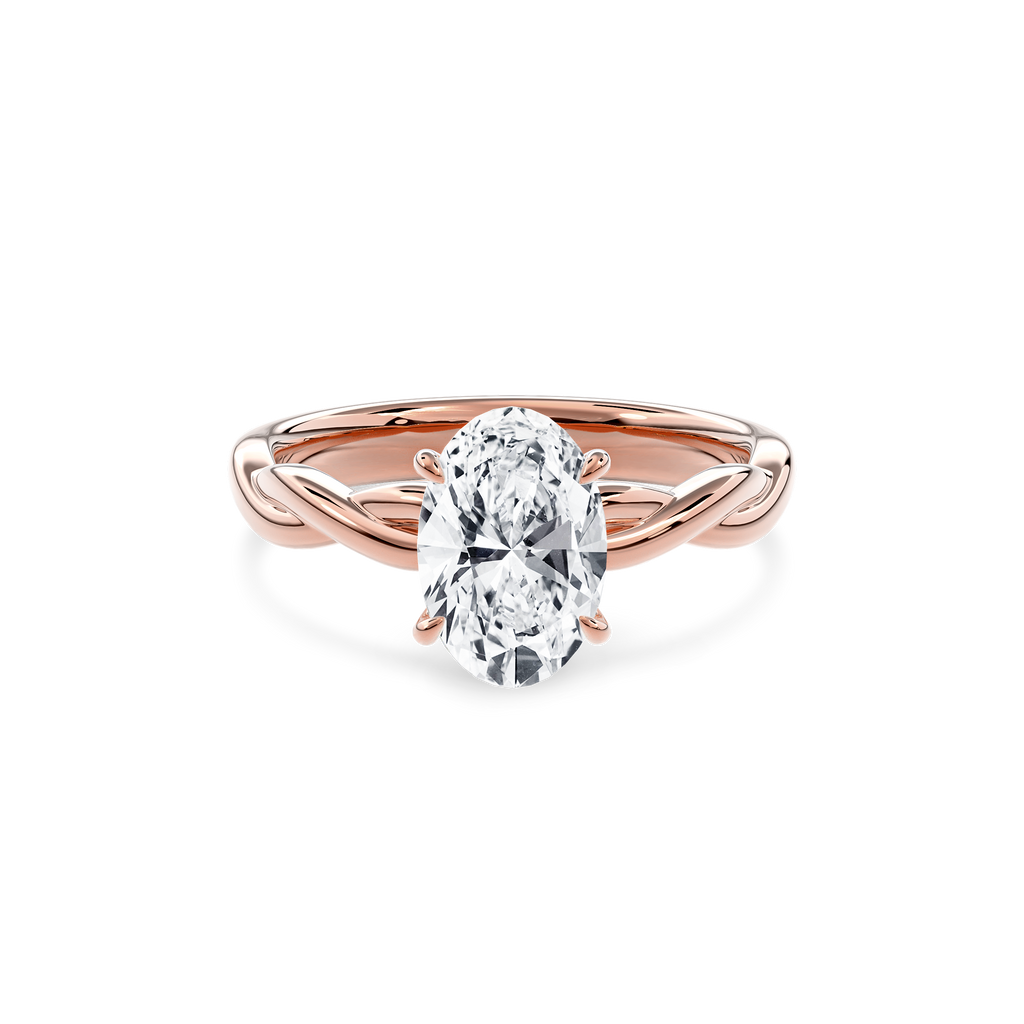 Rhea Twisted Engagement Ring Oval•Rose Gold