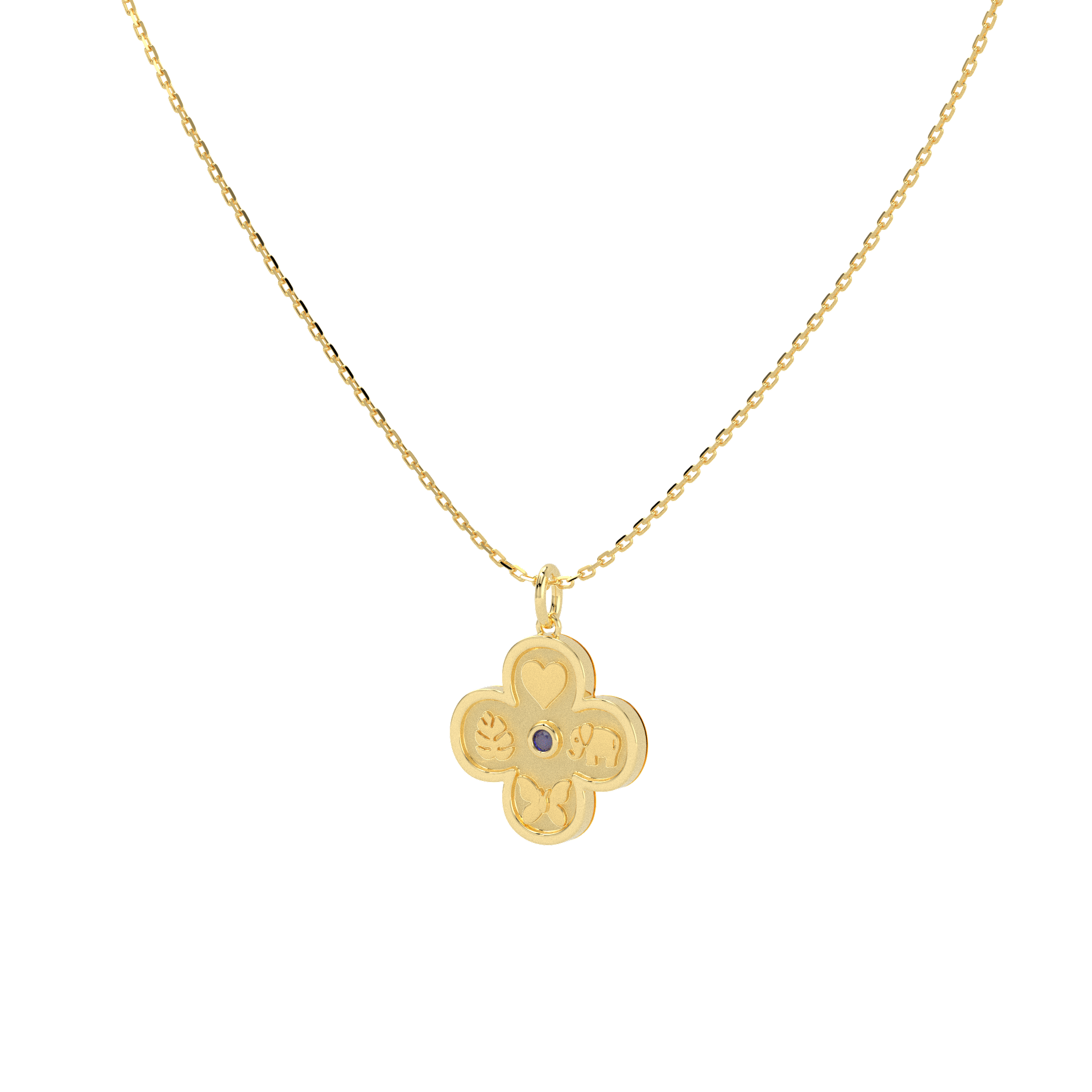 18k Gold Plate Elements Necklace